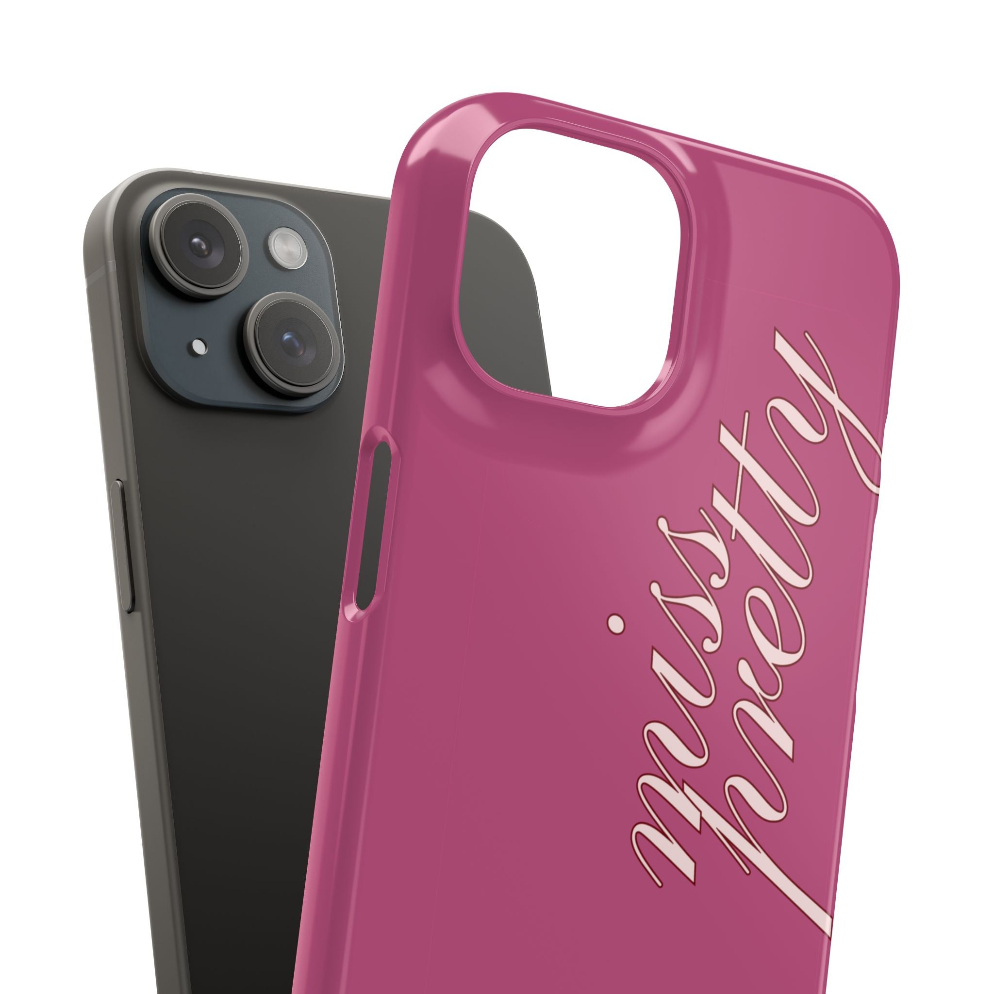 Pink “Miss Pretty” Phone Case, Feminine Protective iPhone Cover