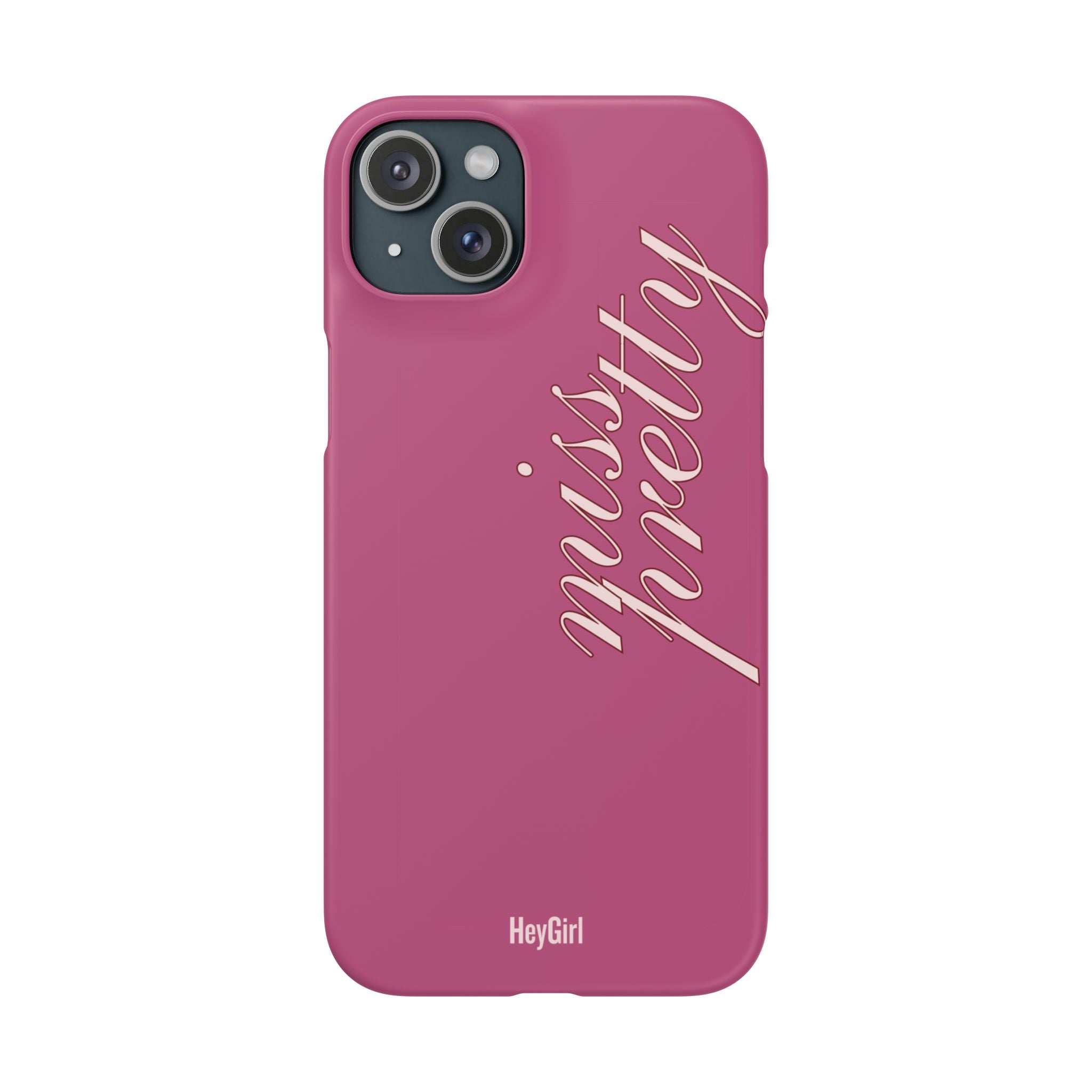 Pink “Miss Pretty” Phone Case, Feminine Protective iPhone Cover