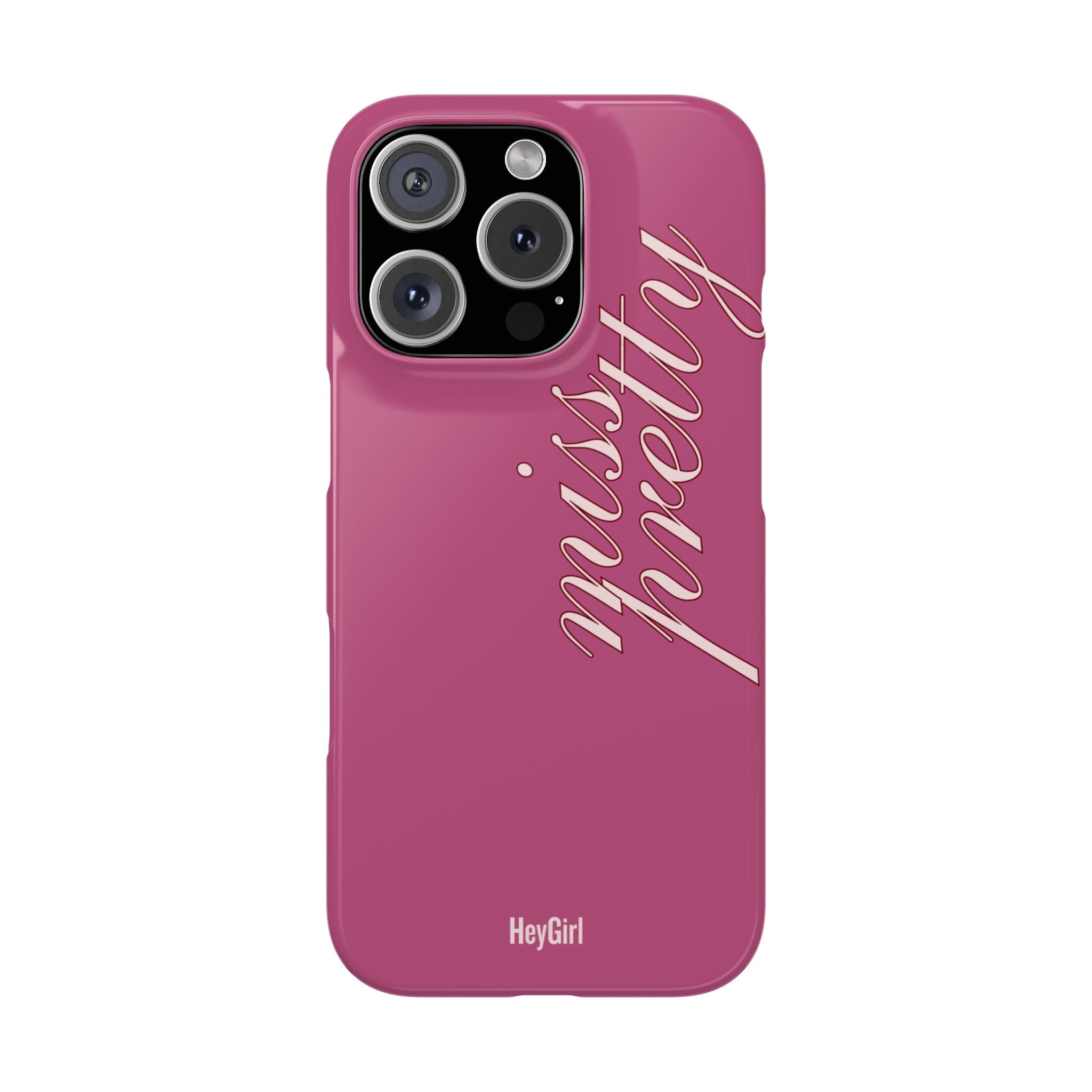 Pink “Miss Pretty” Phone Case, Feminine Protective iPhone Cover