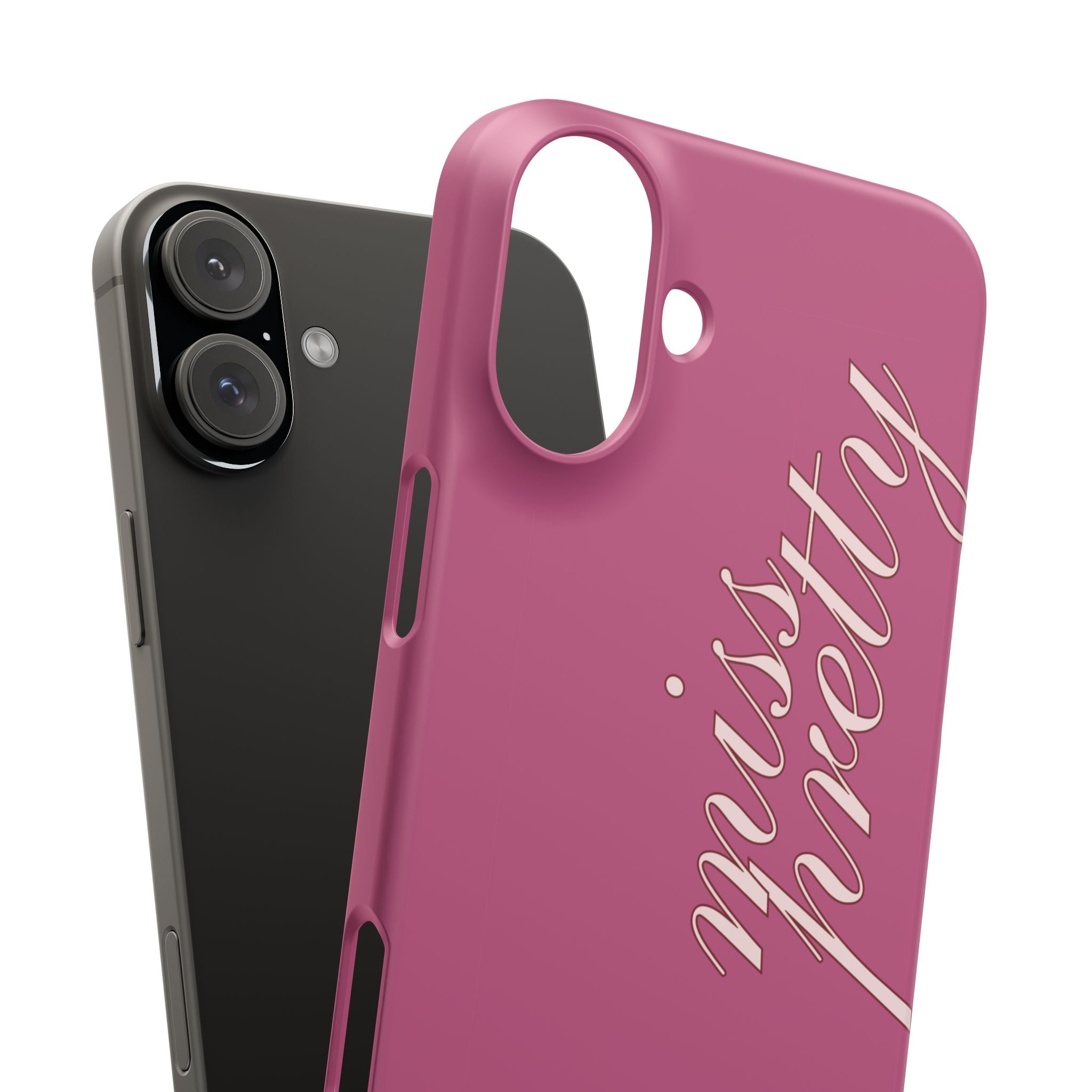 Pink “Miss Pretty” Phone Case, Feminine Protective iPhone Cover