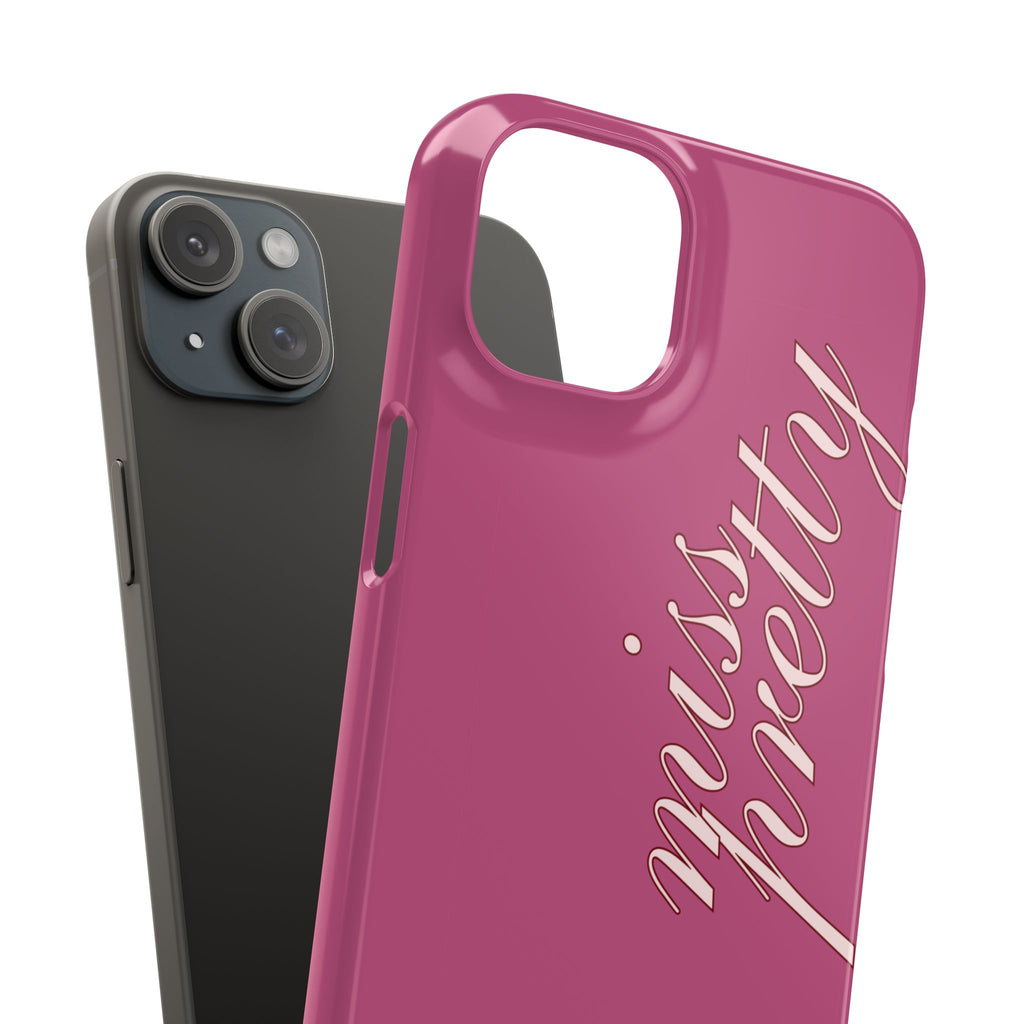 Pink “Miss Pretty” Phone Case, Feminine Protective iPhone Cover