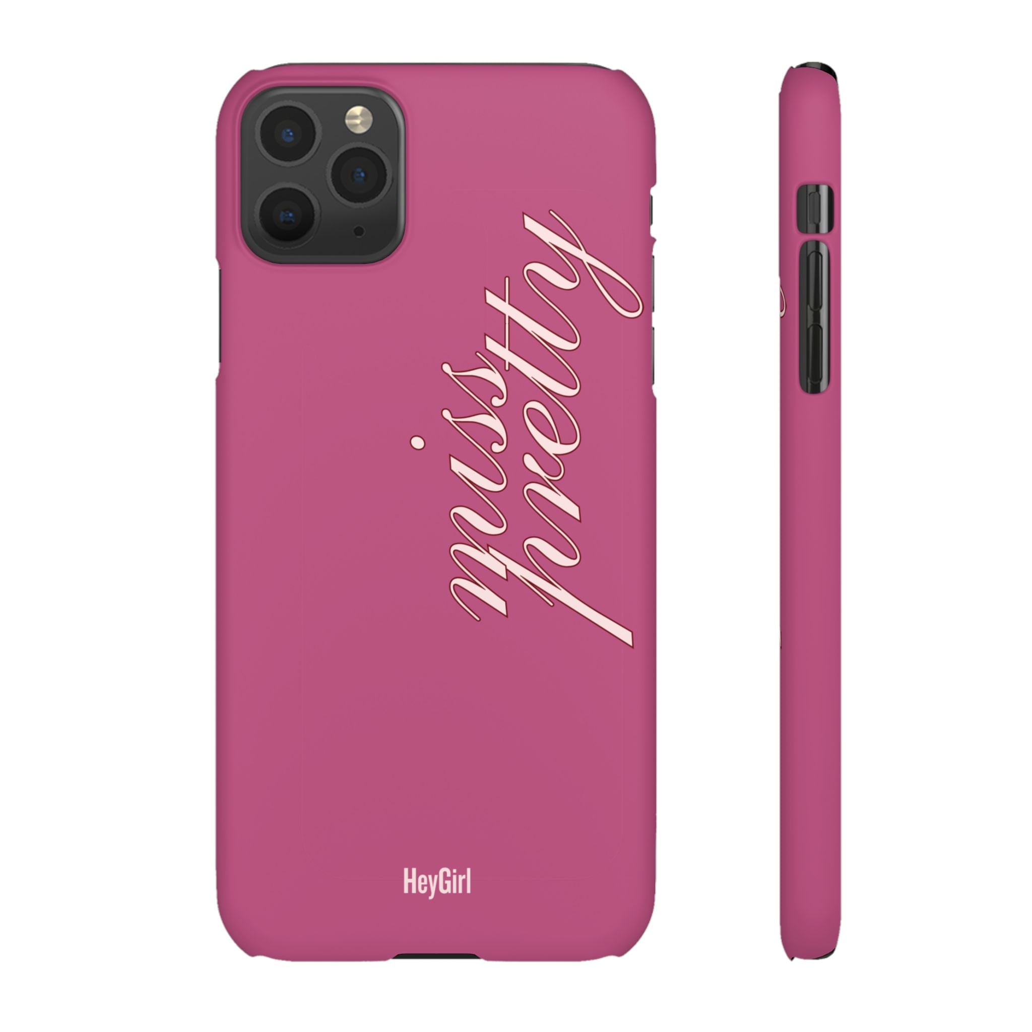 Pink “Miss Pretty” Phone Case, Feminine Protective iPhone Cover