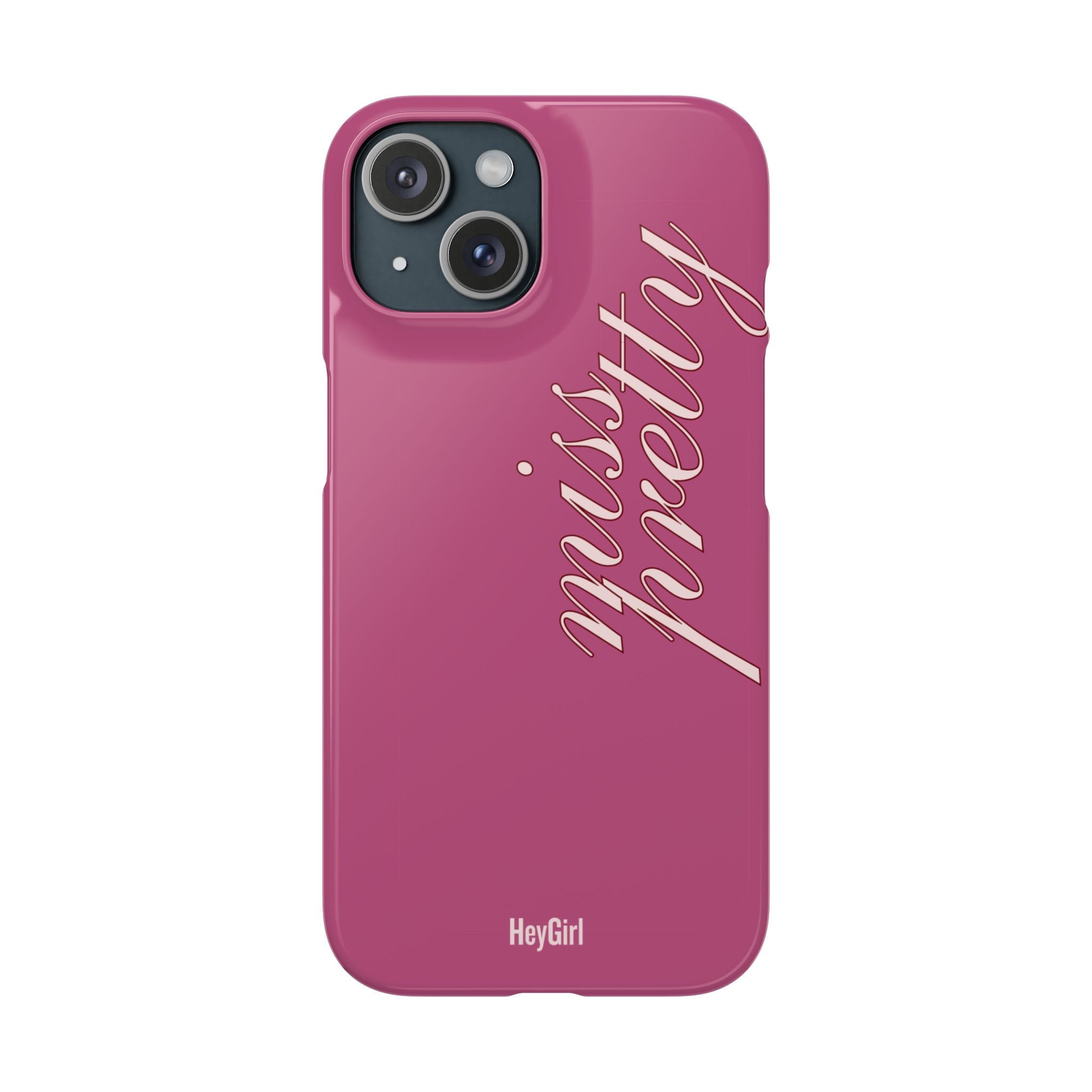 Pink “Miss Pretty” Phone Case, Feminine Protective iPhone Cover