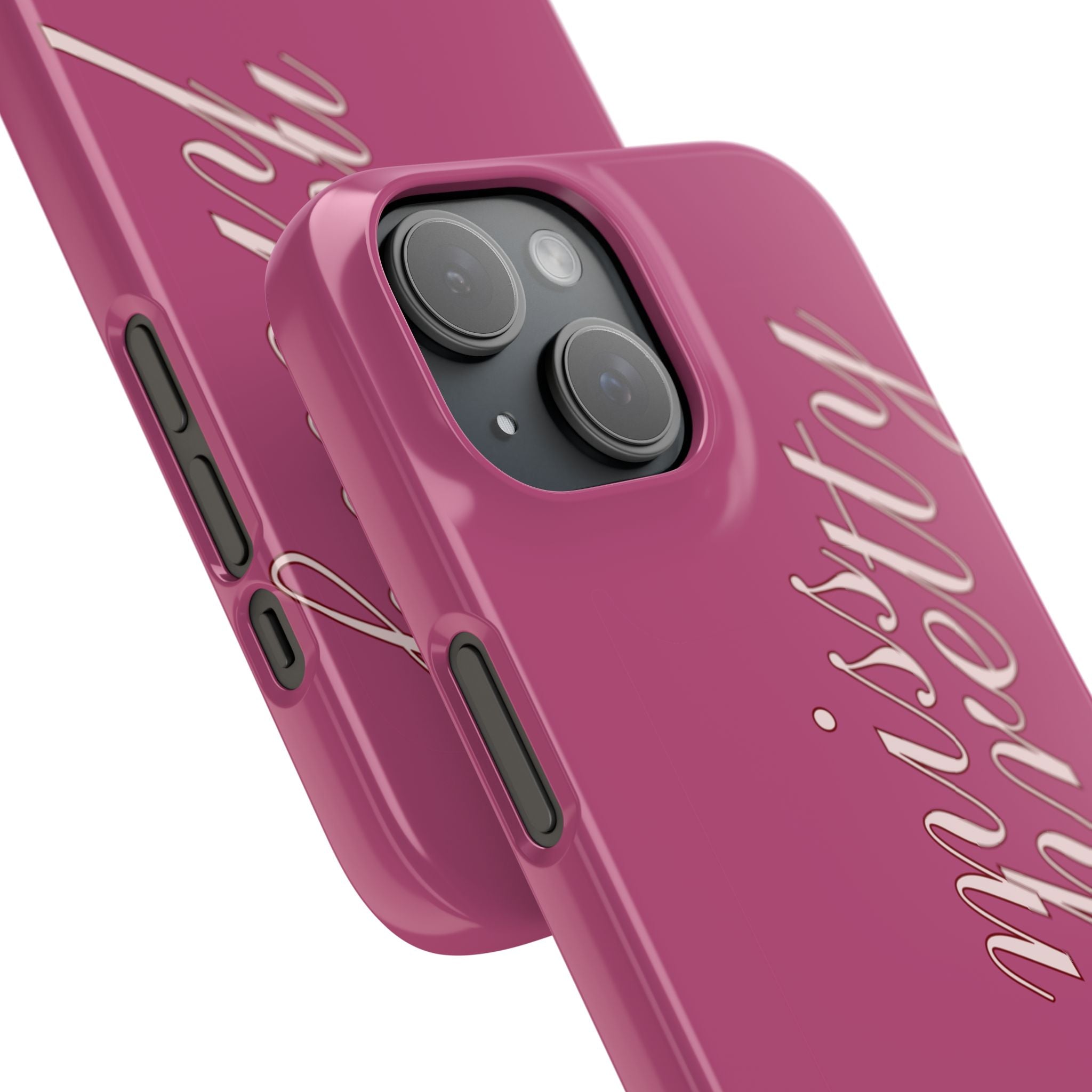 Pink “Miss Pretty” Phone Case, Feminine Protective iPhone Cover