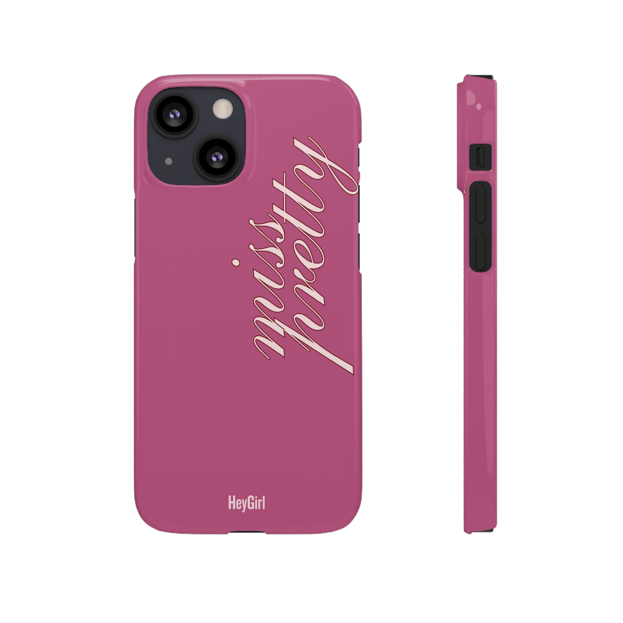 Pink “Miss Pretty” Phone Case, Feminine Protective iPhone Cover