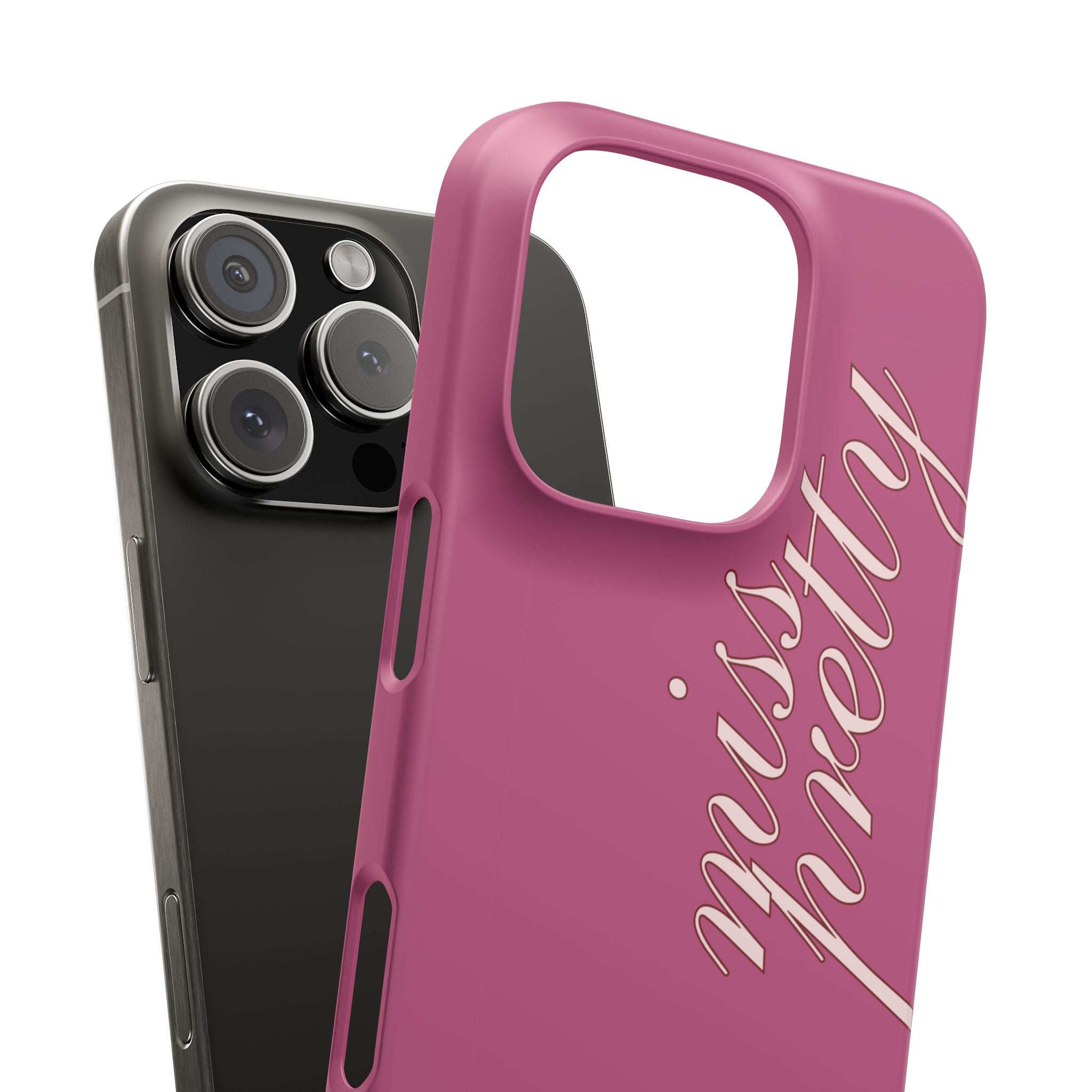 Pink “Miss Pretty” Phone Case, Feminine Protective iPhone Cover
