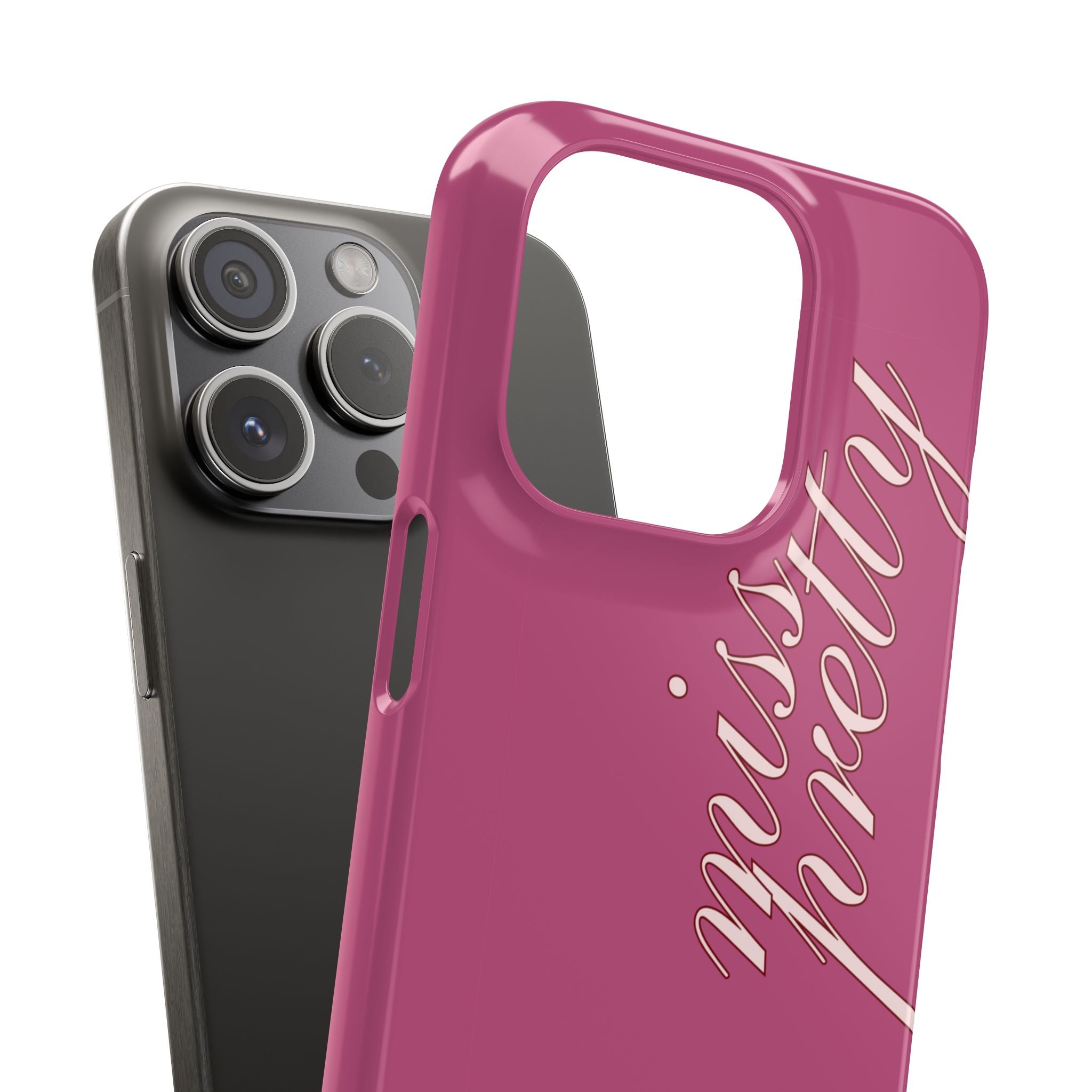 Pink “Miss Pretty” Phone Case, Feminine Protective iPhone Cover