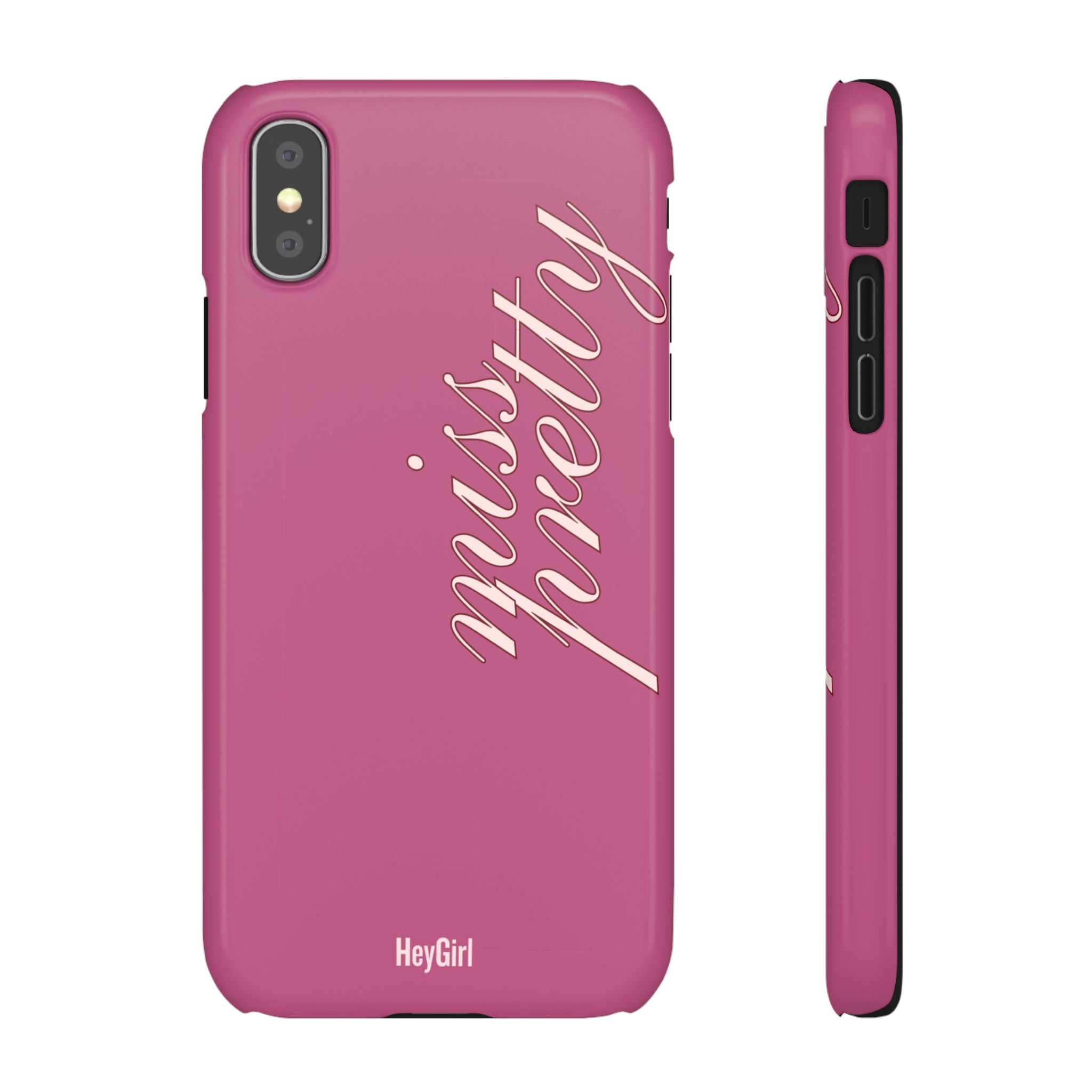 Pink “Miss Pretty” Phone Case, Feminine Protective iPhone Cover