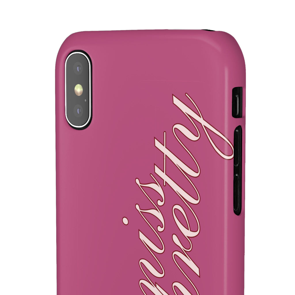 Pink “Miss Pretty” Phone Case, Feminine Protective iPhone Cover