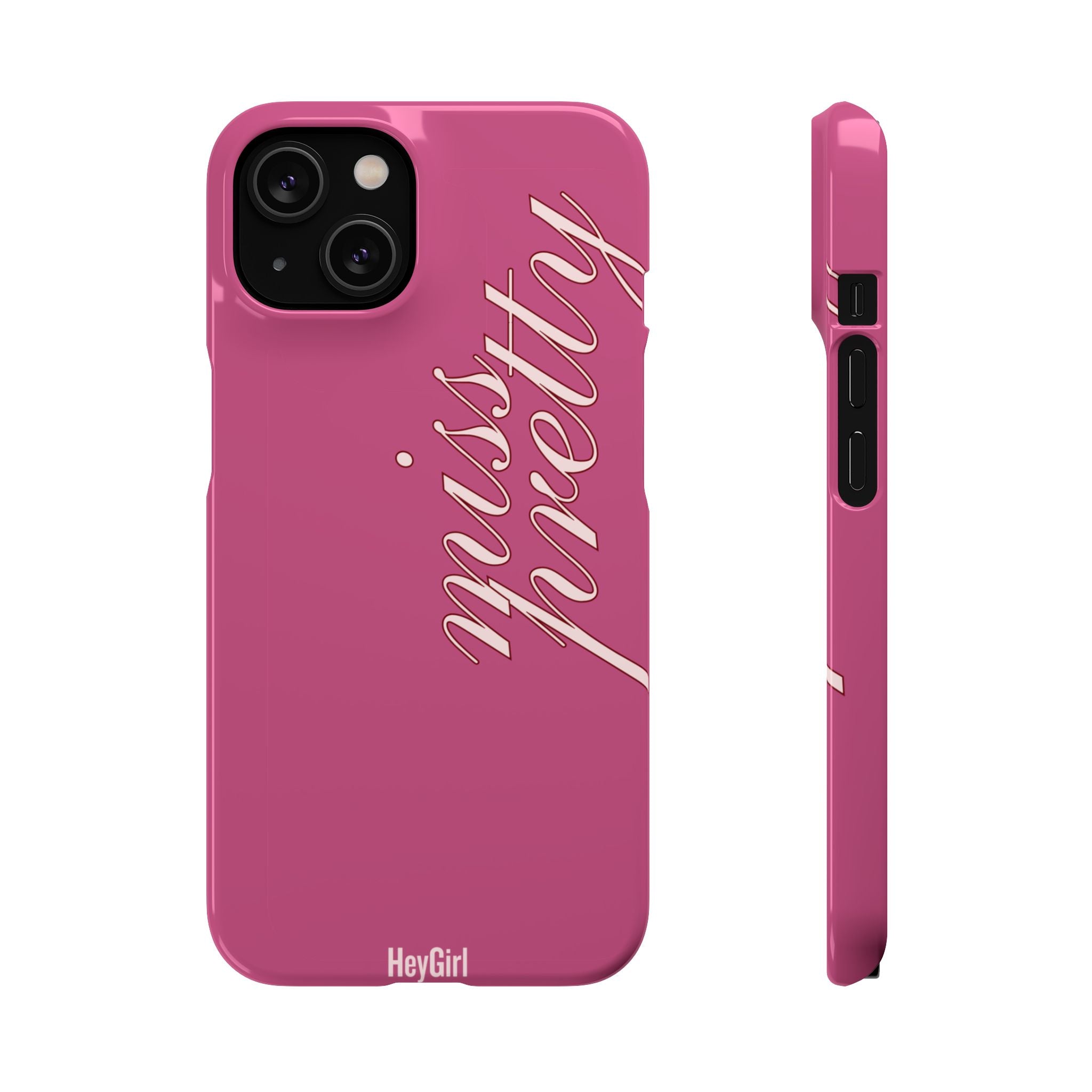 Pink “Miss Pretty” Phone Case, Feminine Protective iPhone Cover