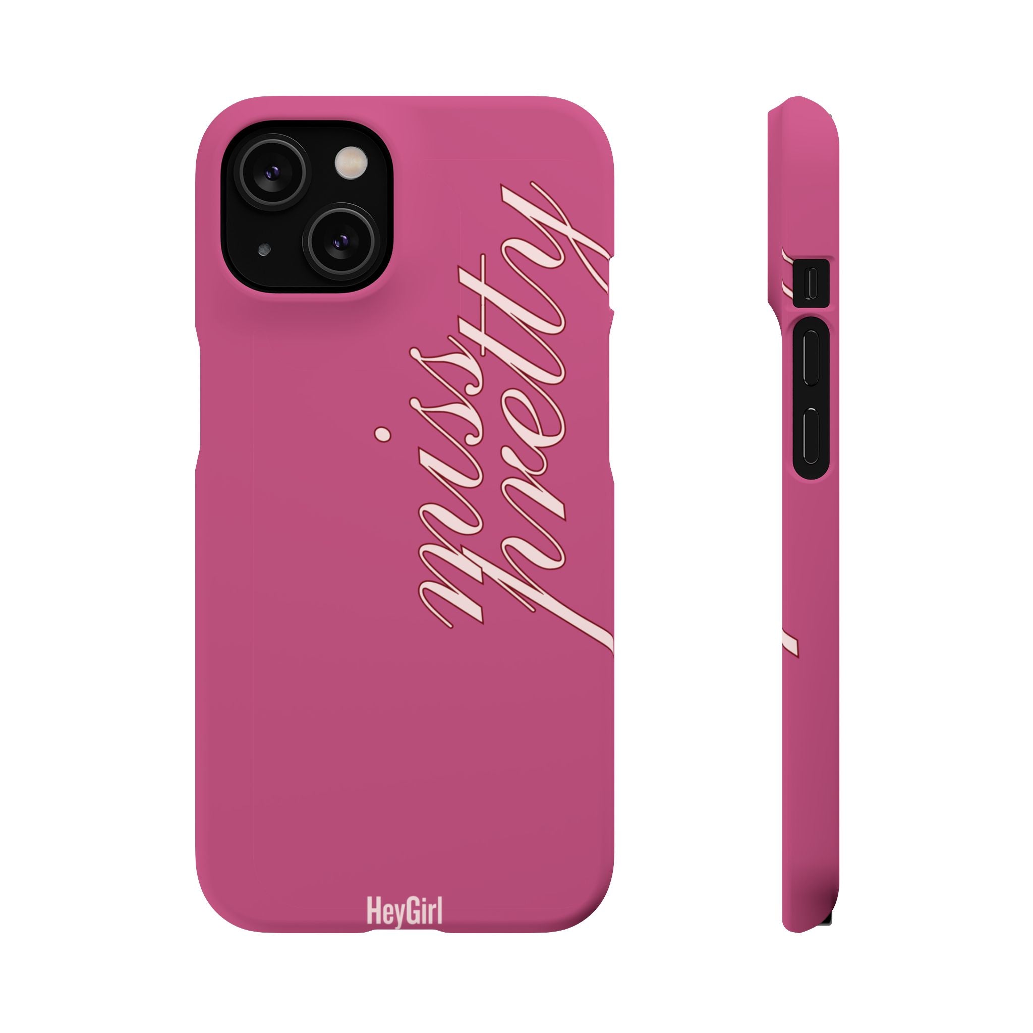 Pink “Miss Pretty” Phone Case, Feminine Protective iPhone Cover