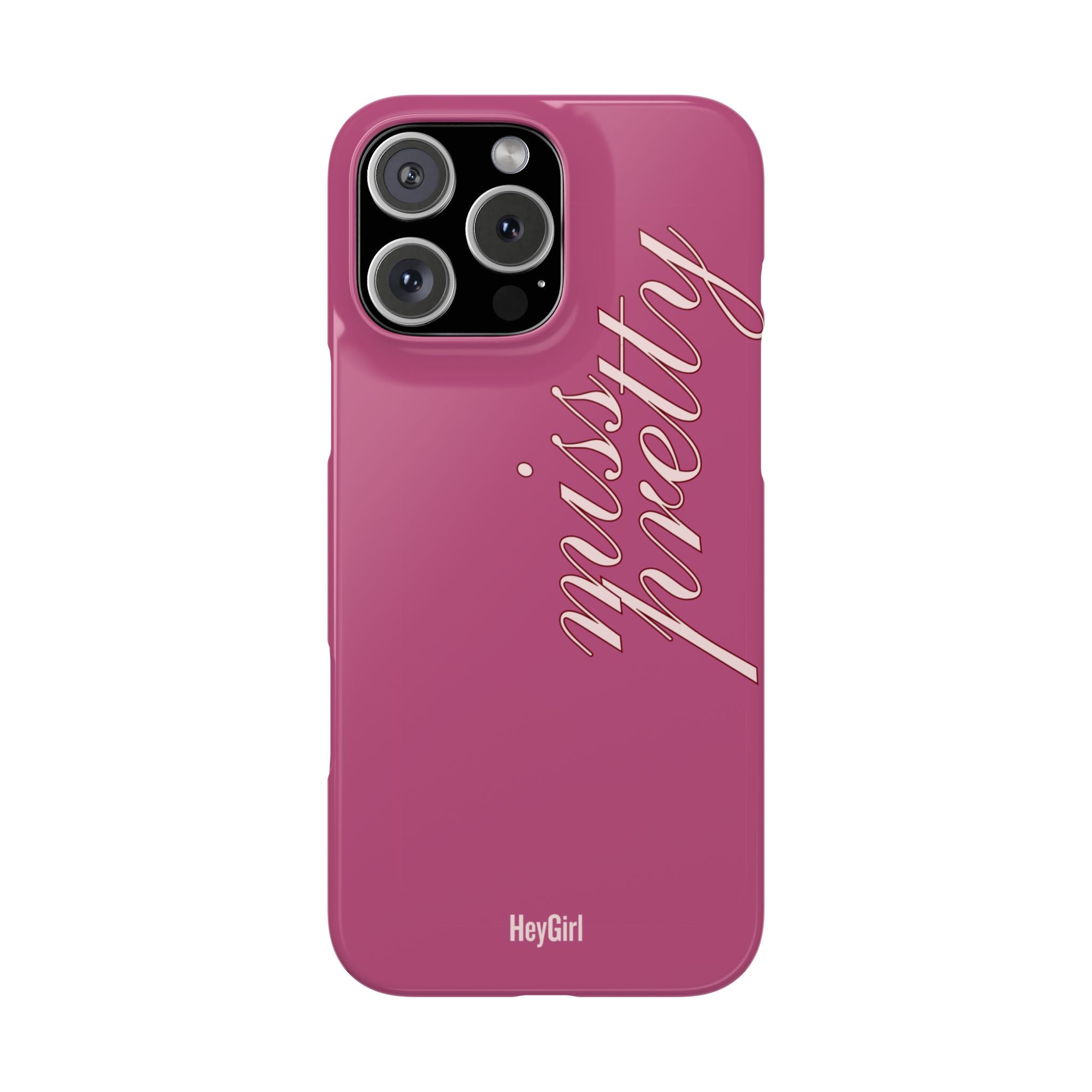 Pink “Miss Pretty” Phone Case, Feminine Protective iPhone Cover