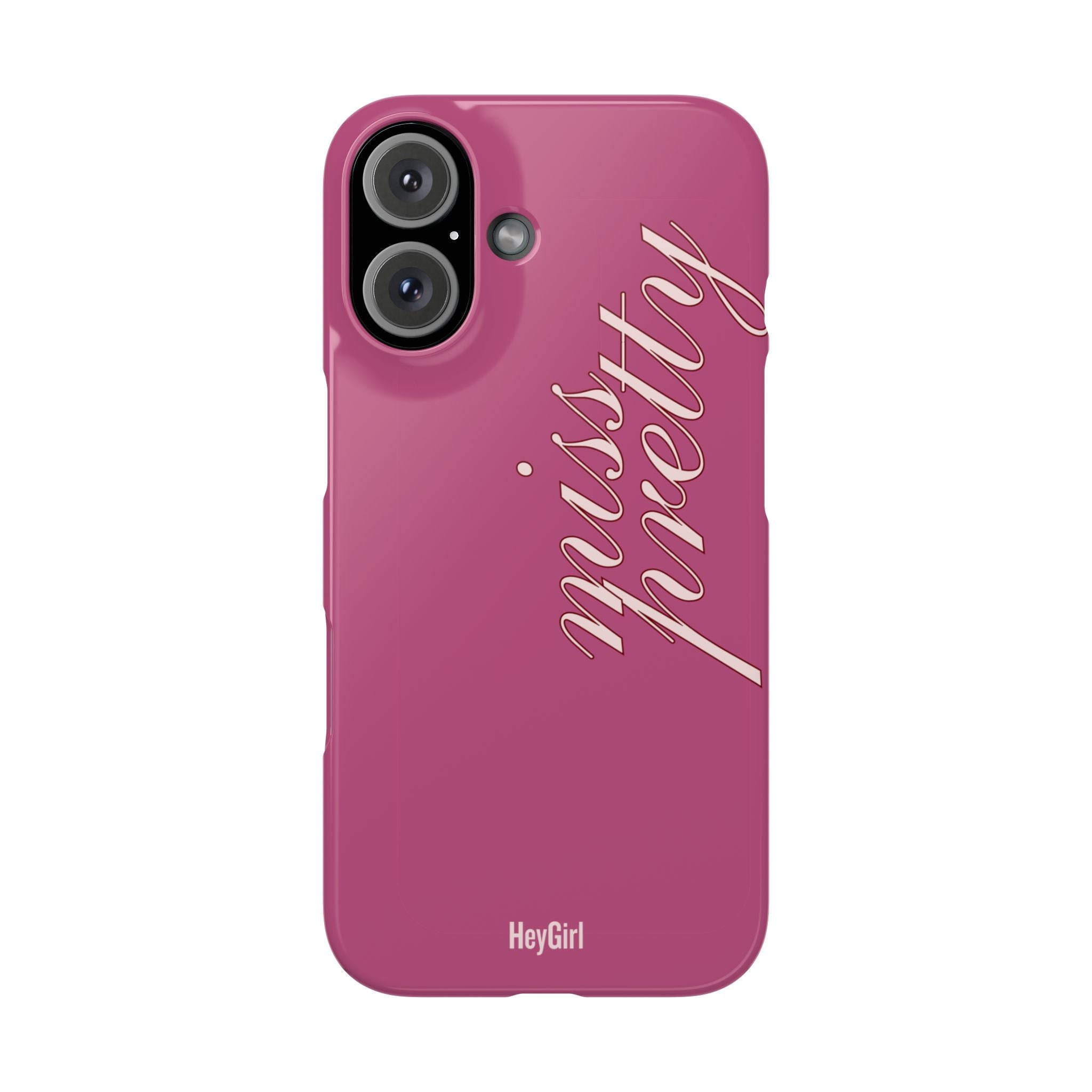 Pink “Miss Pretty” Phone Case, Feminine Protective iPhone Cover