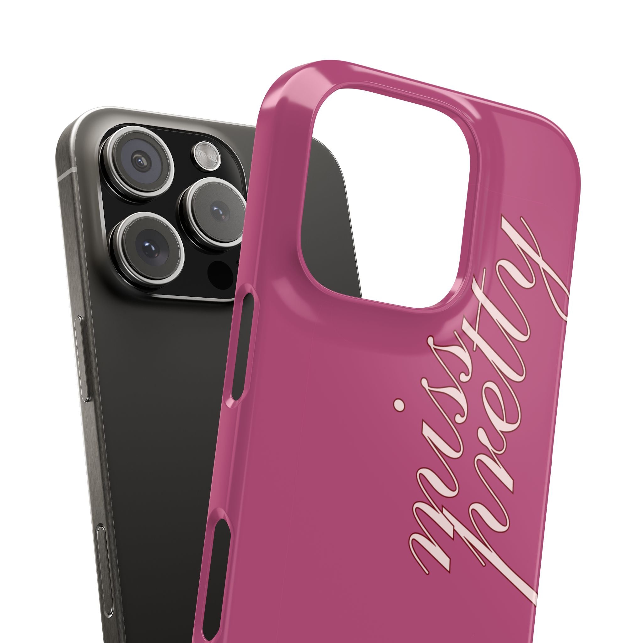 Pink “Miss Pretty” Phone Case, Feminine Protective iPhone Cover