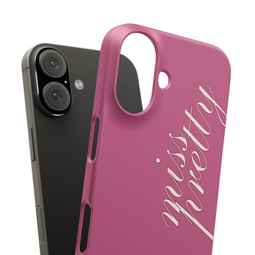 Pink “Miss Pretty” Phone Case, Feminine Protective iPhone Cover