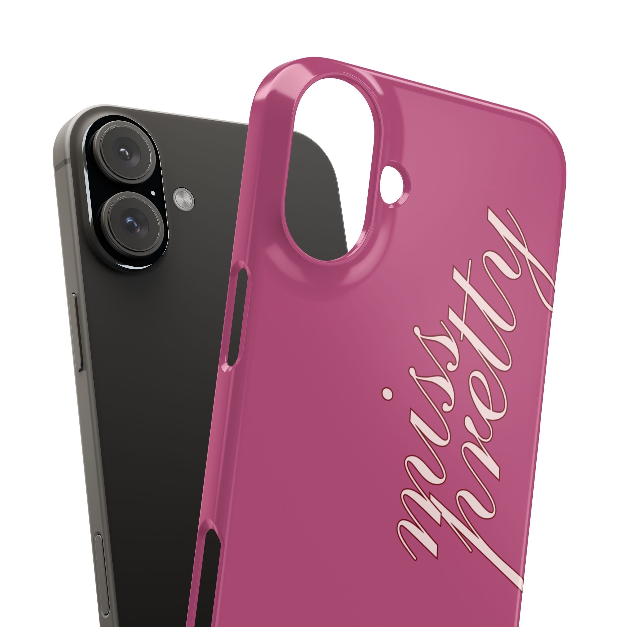 Pink “Miss Pretty” Phone Case, Feminine Protective iPhone Cover