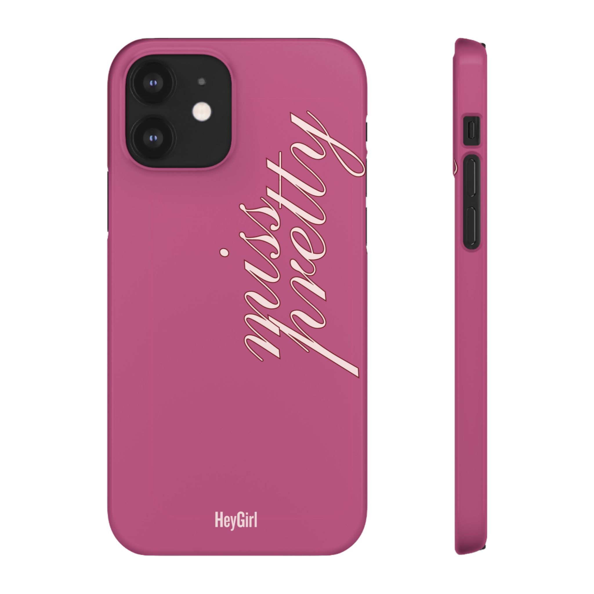 Pink “Miss Pretty” Phone Case, Feminine Protective iPhone Cover