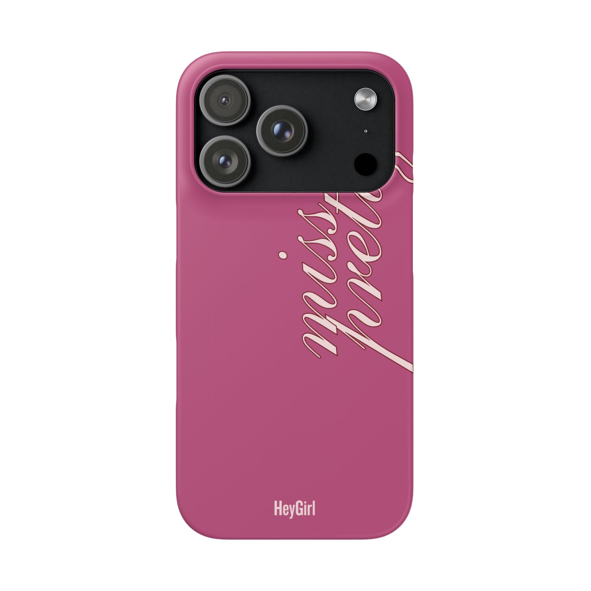 Pink “Miss Pretty” Phone Case, Feminine Protective iPhone Cover