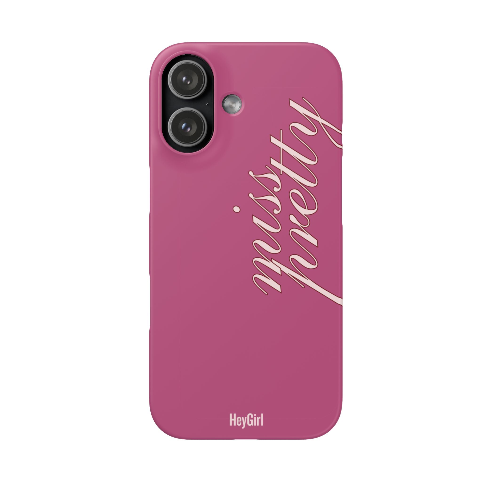 Pink “Miss Pretty” Phone Case, Feminine Protective iPhone Cover