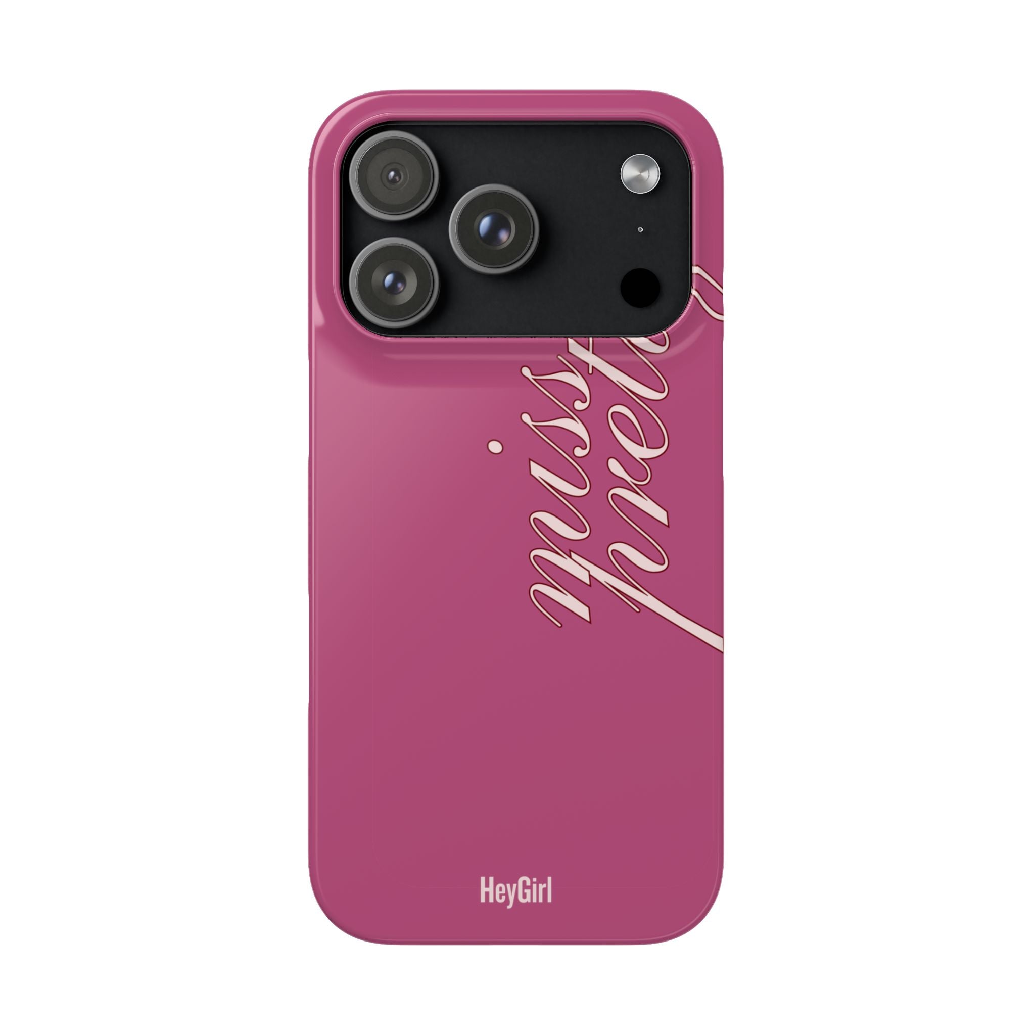 Pink “Miss Pretty” Phone Case, Feminine Protective iPhone Cover
