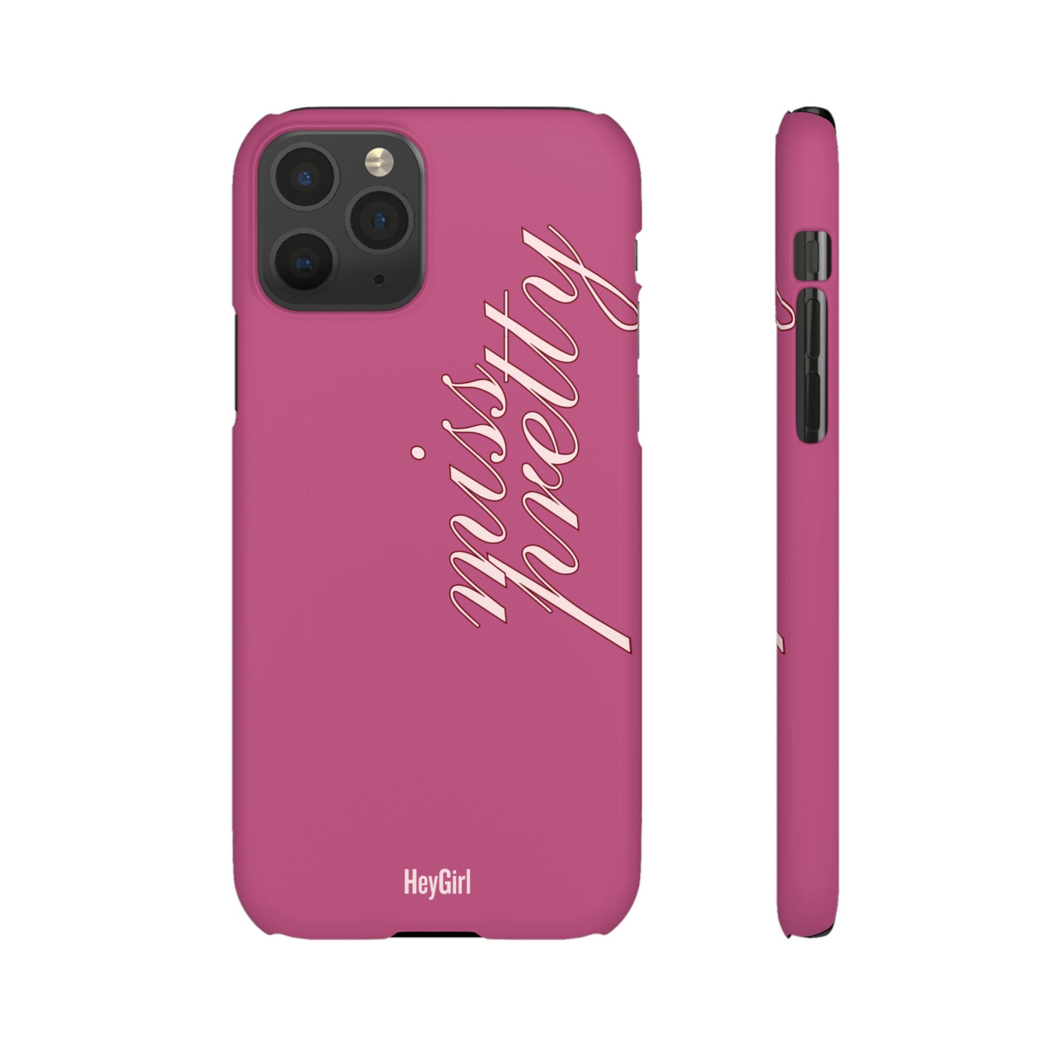 Pink “Miss Pretty” Phone Case, Feminine Protective iPhone Cover