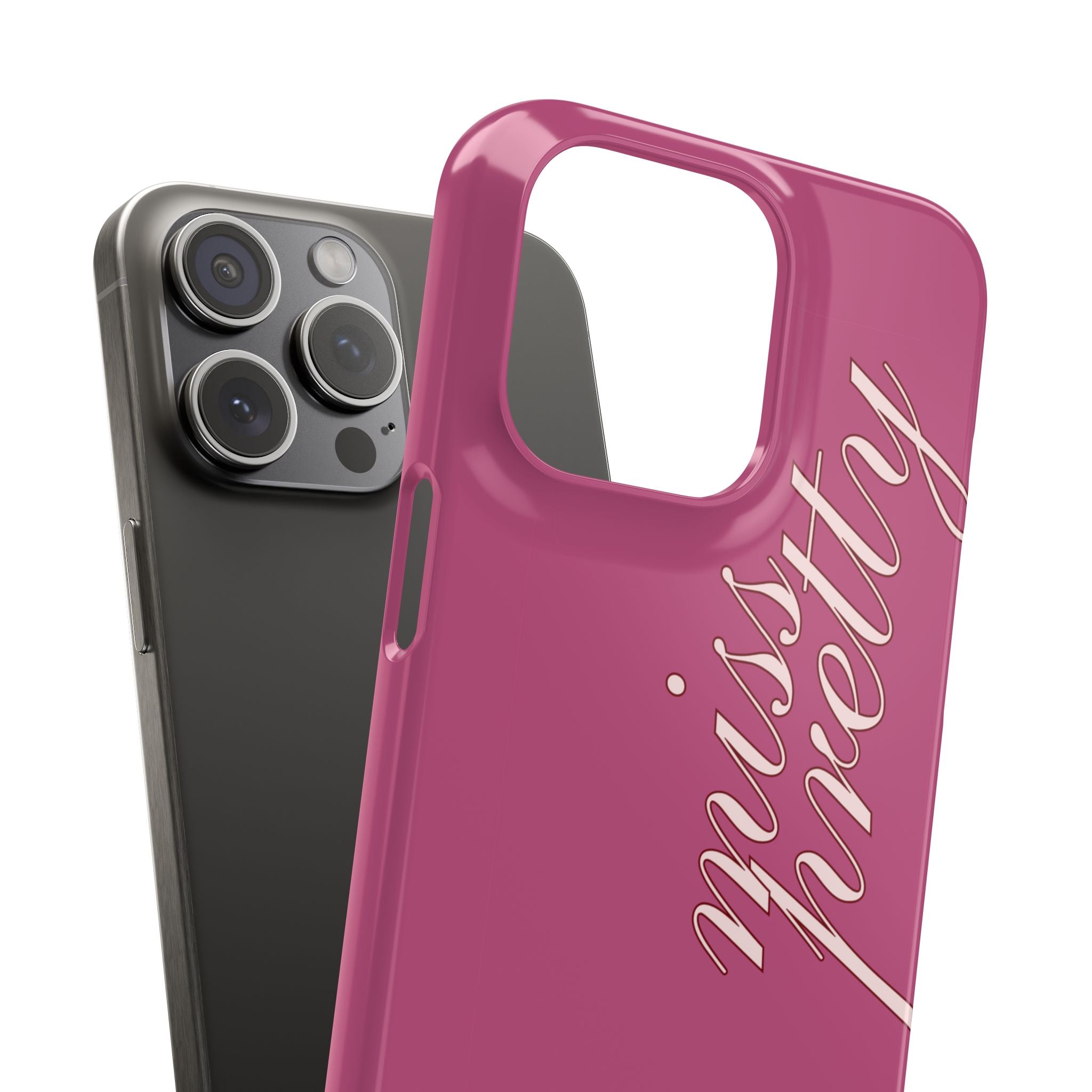 Pink “Miss Pretty” Phone Case, Feminine Protective iPhone Cover