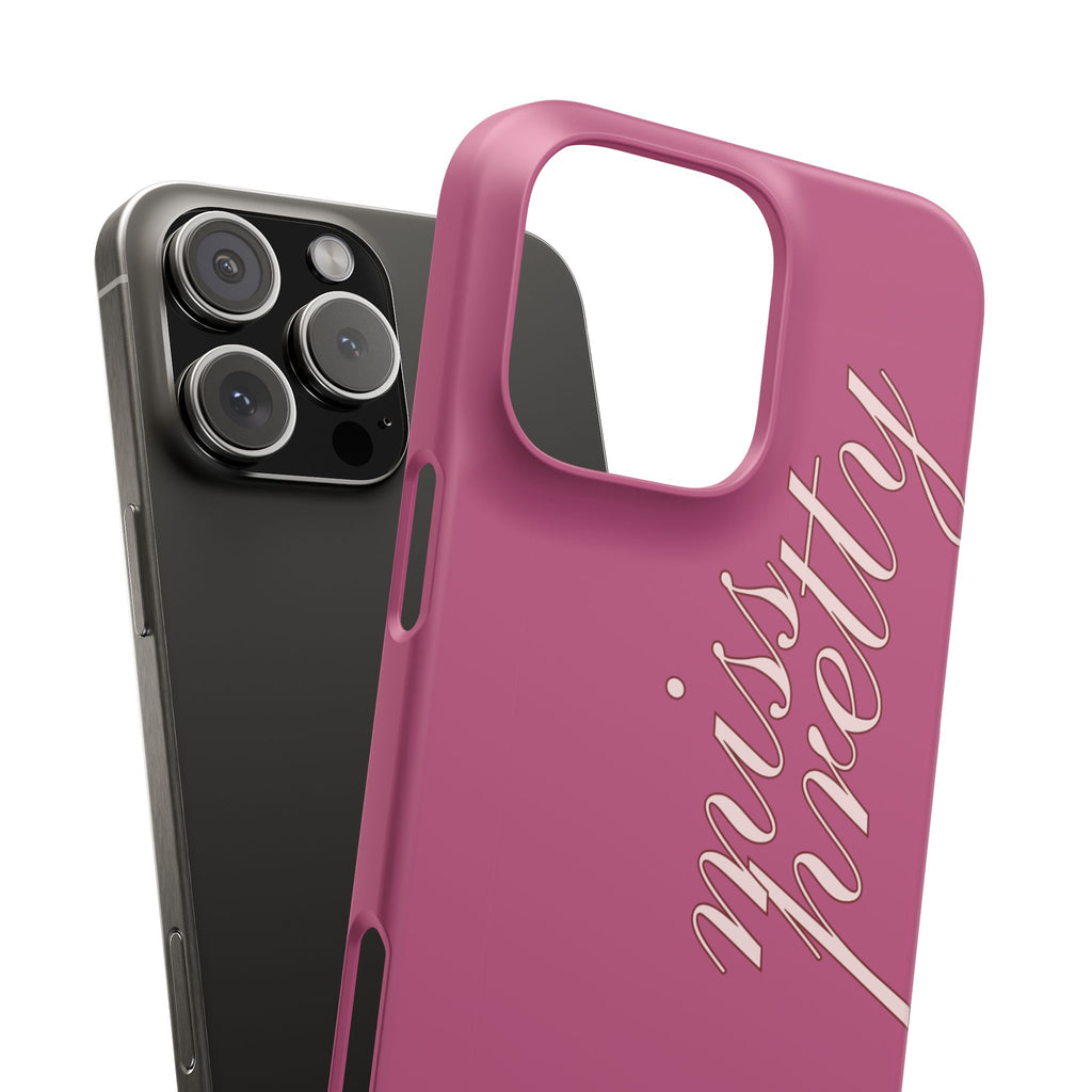 Pink “Miss Pretty” Phone Case, Feminine Protective iPhone Cover
