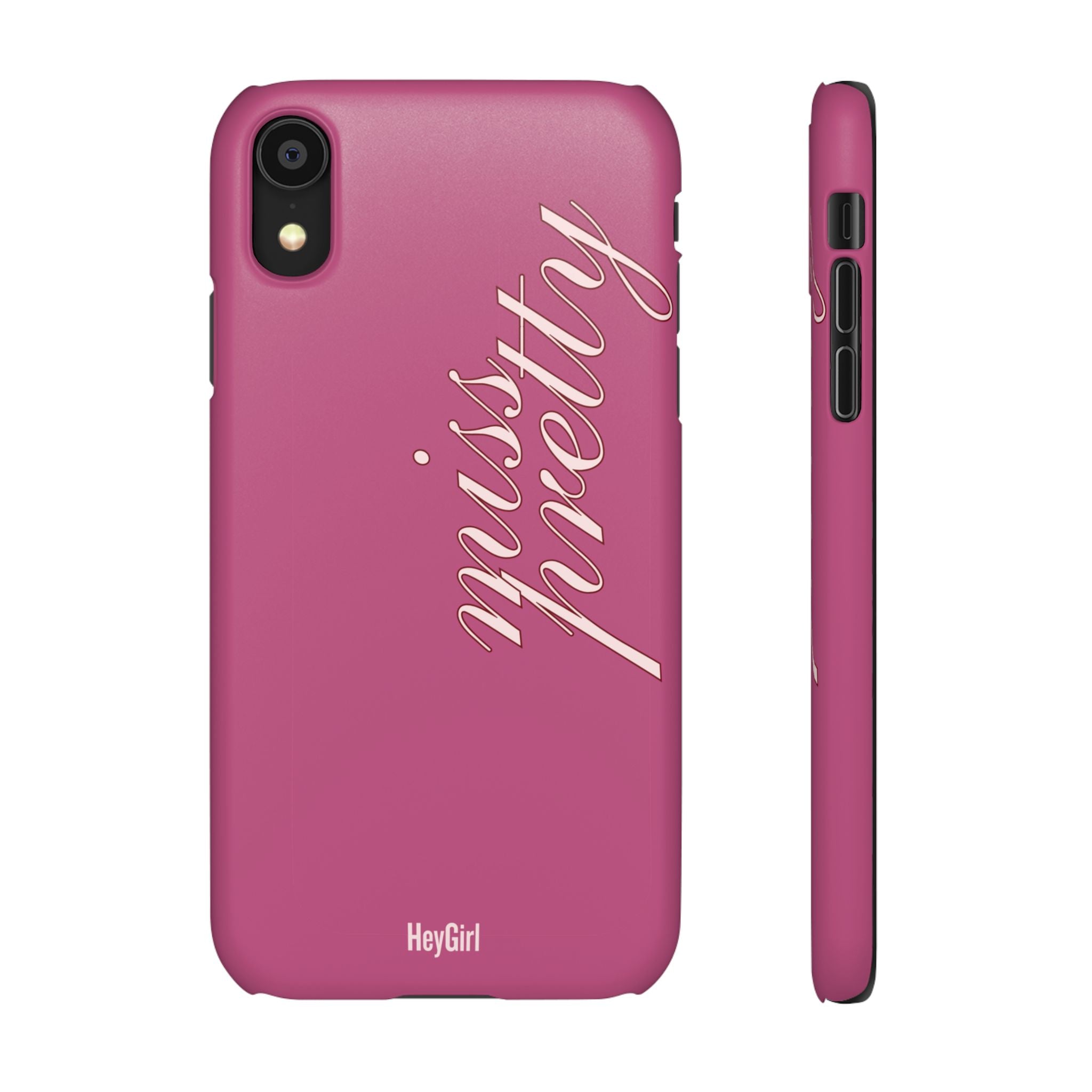 Pink “Miss Pretty” Phone Case, Feminine Protective iPhone Cover