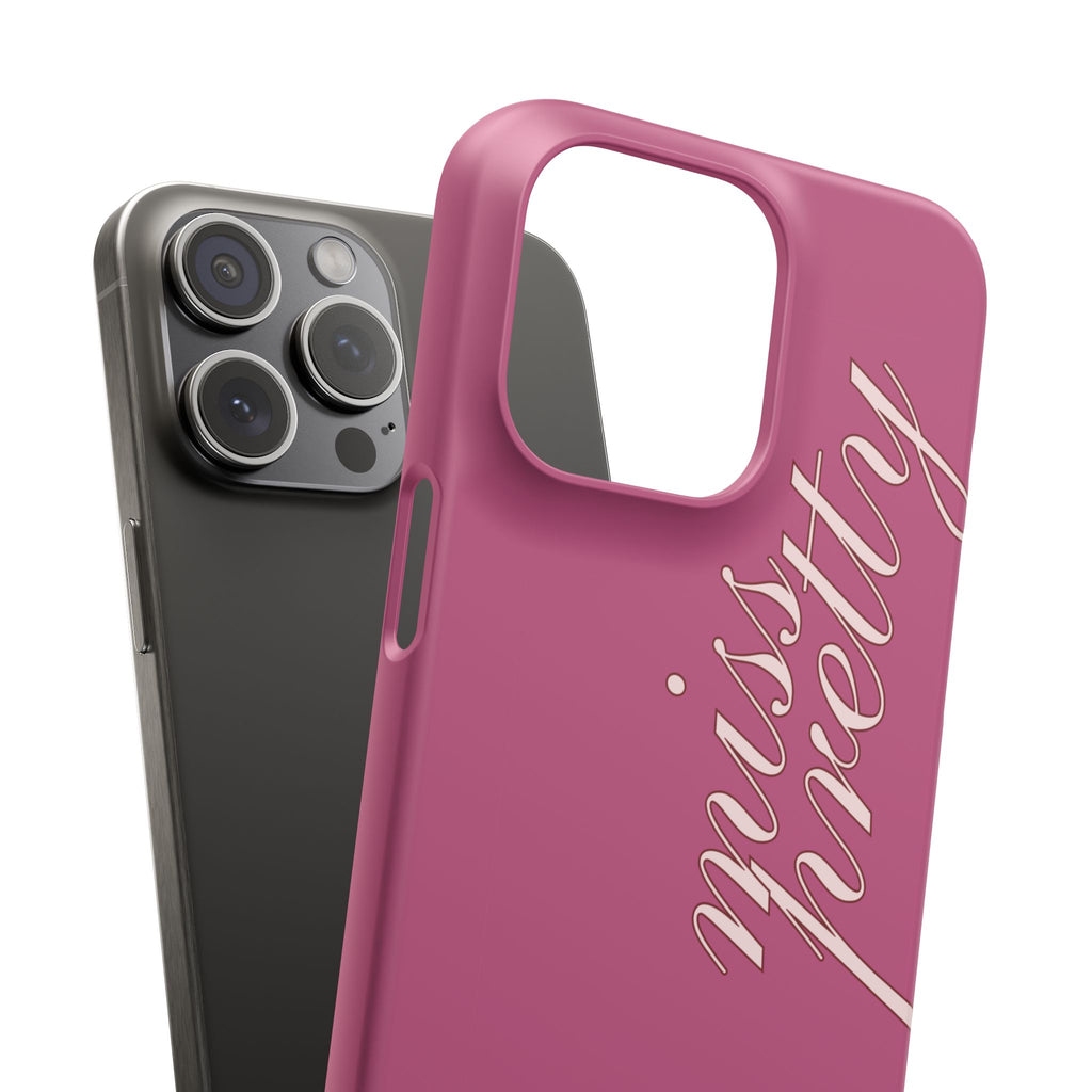 Pink “Miss Pretty” Phone Case, Feminine Protective iPhone Cover
