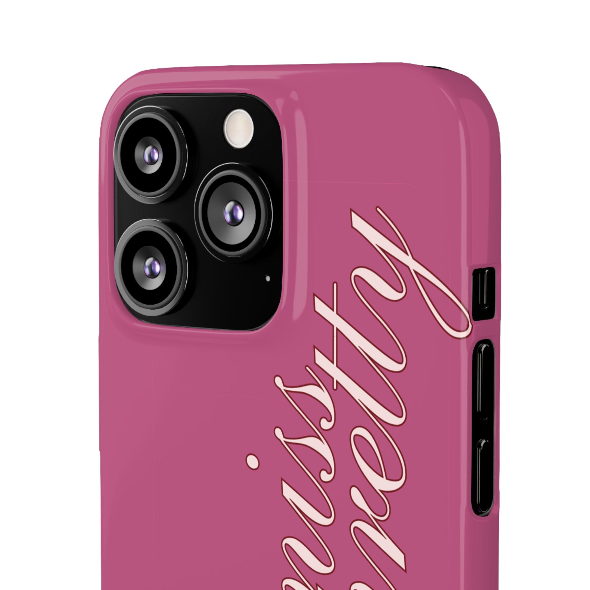 Pink “Miss Pretty” Phone Case, Feminine Protective iPhone Cover