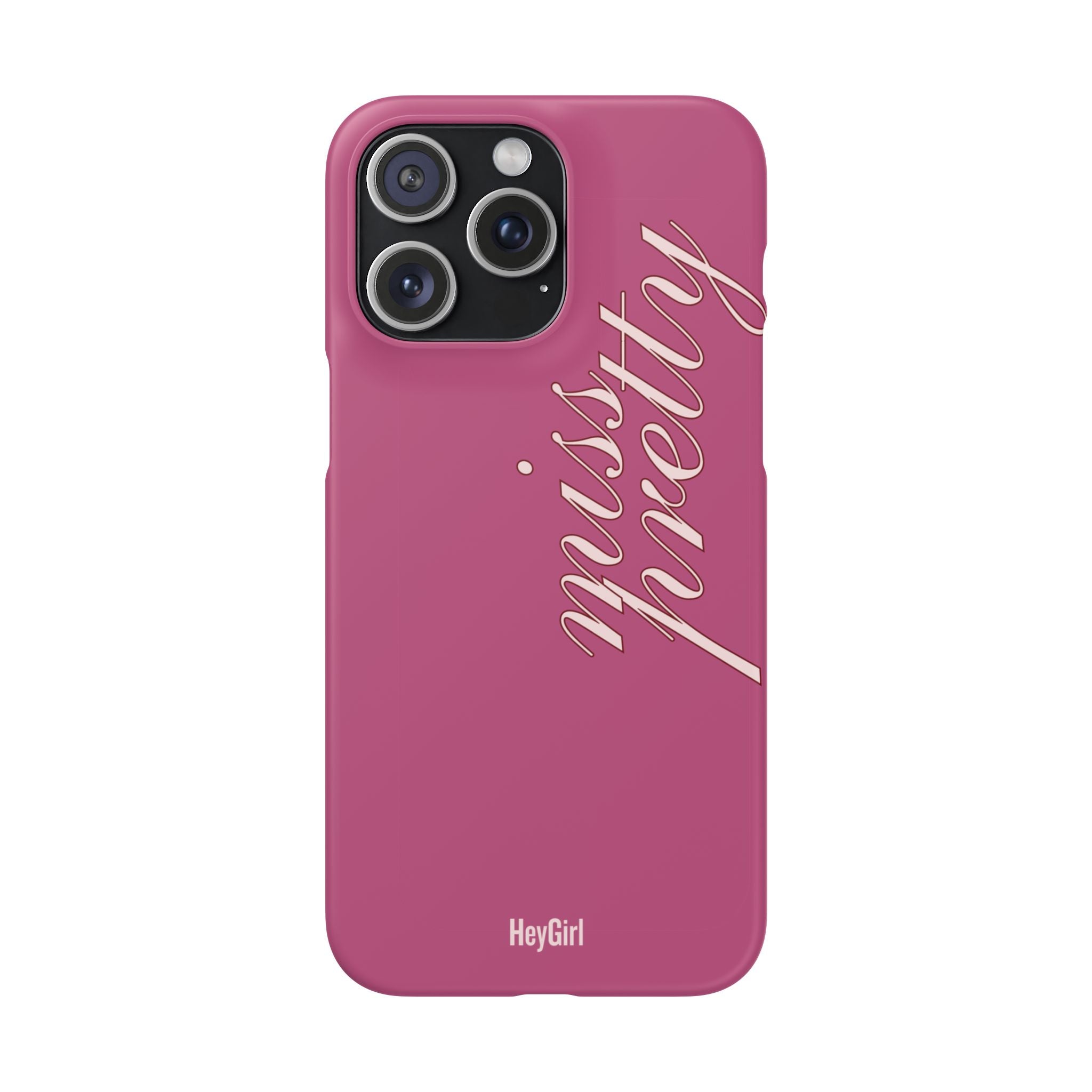 Pink “Miss Pretty” Phone Case, Feminine Protective iPhone Cover