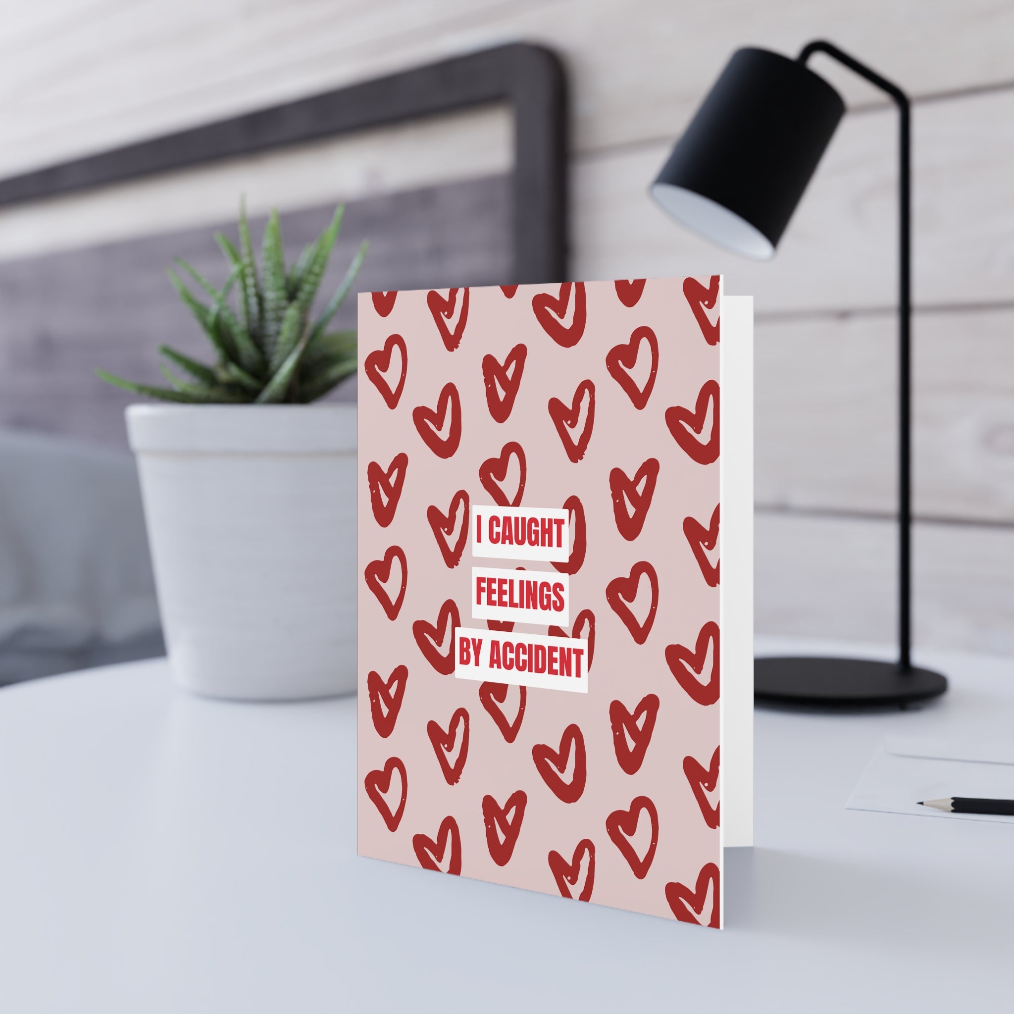 I Caught Feelings By Accident Valentines Card