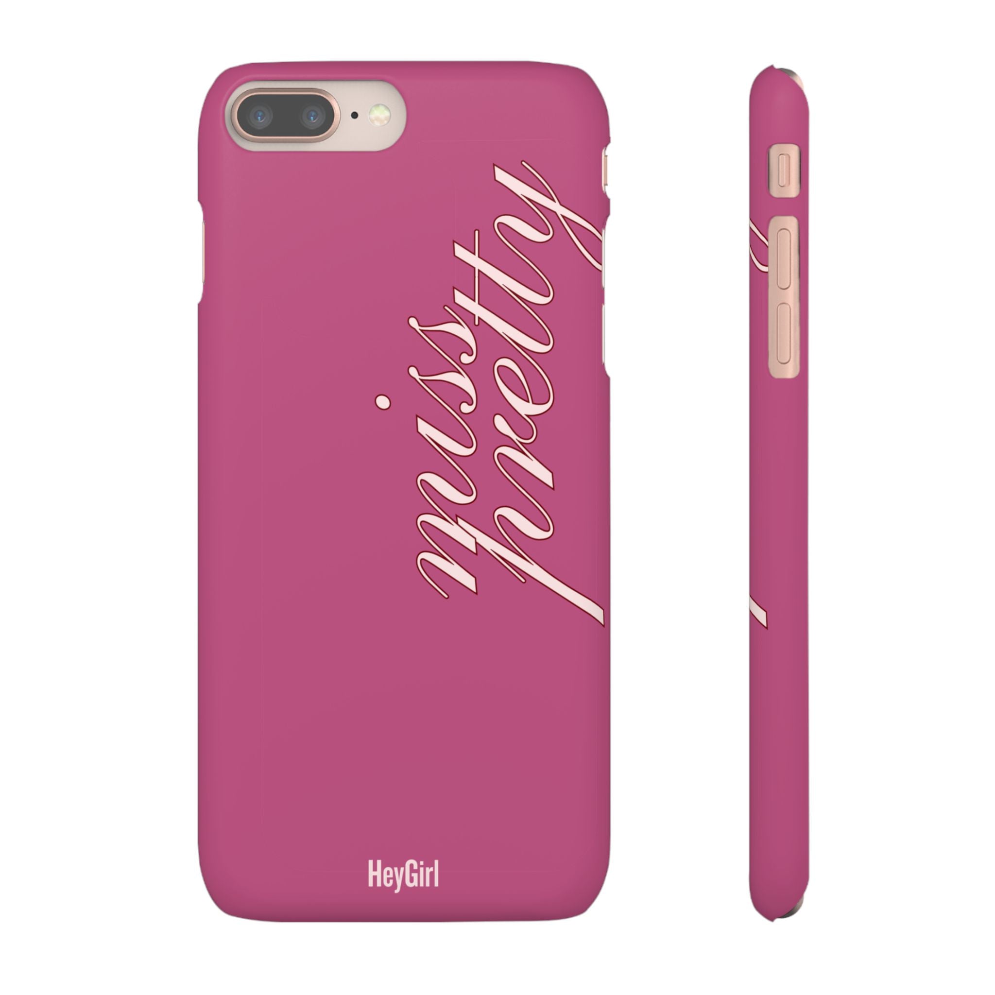 Pink “Miss Pretty” Phone Case, Feminine Protective iPhone Cover