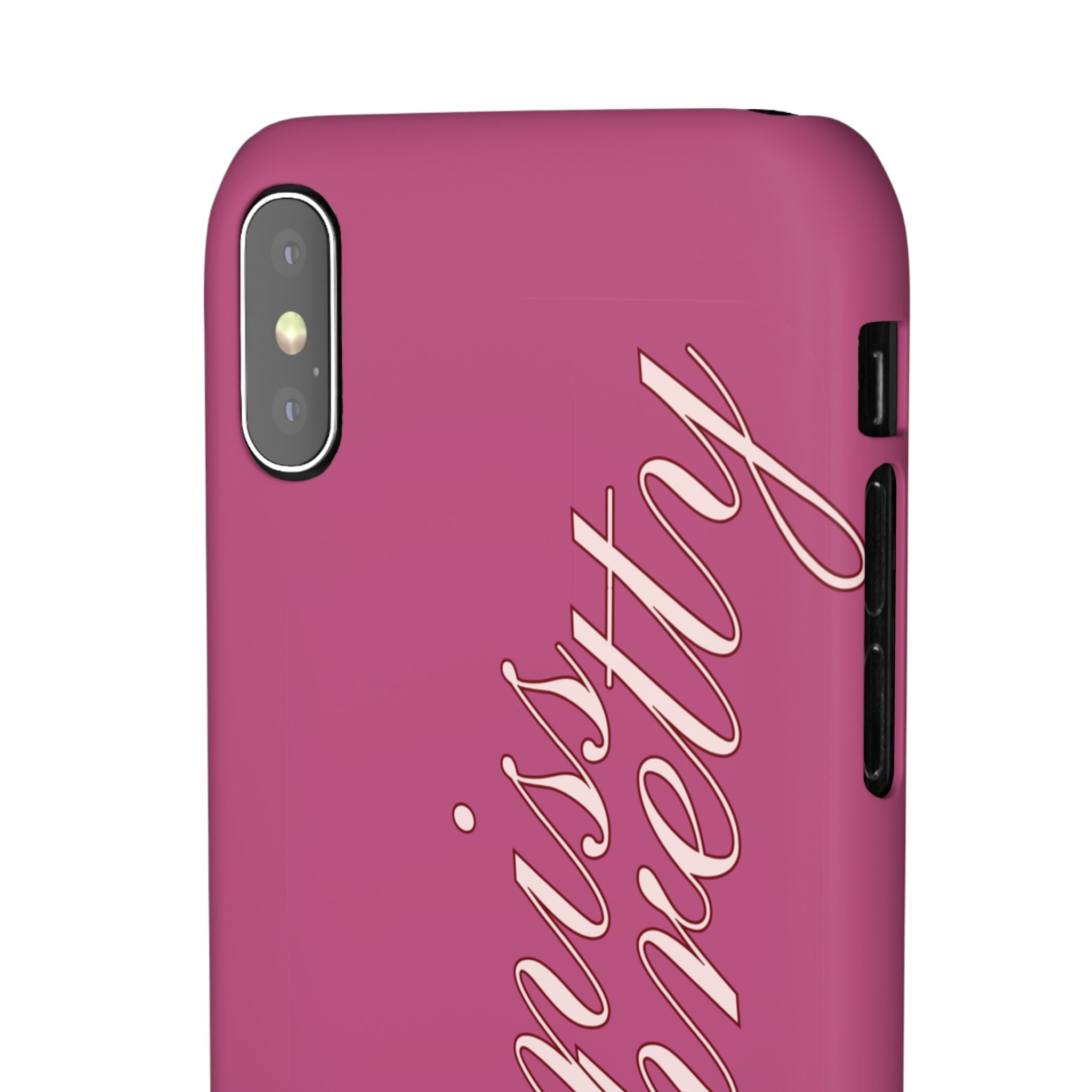 Pink “Miss Pretty” Phone Case, Feminine Protective iPhone Cover