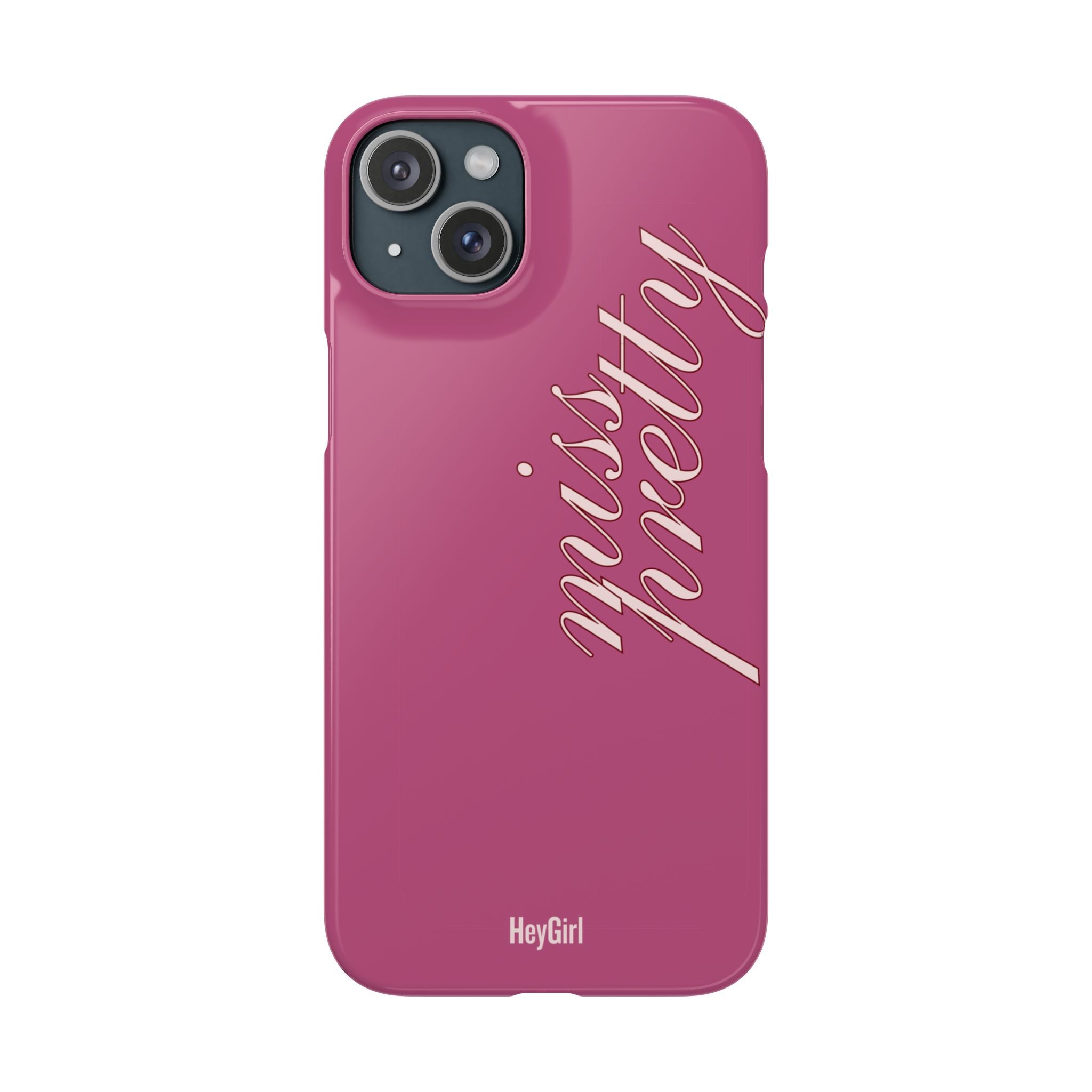 Pink “Miss Pretty” Phone Case, Feminine Protective iPhone Cover
