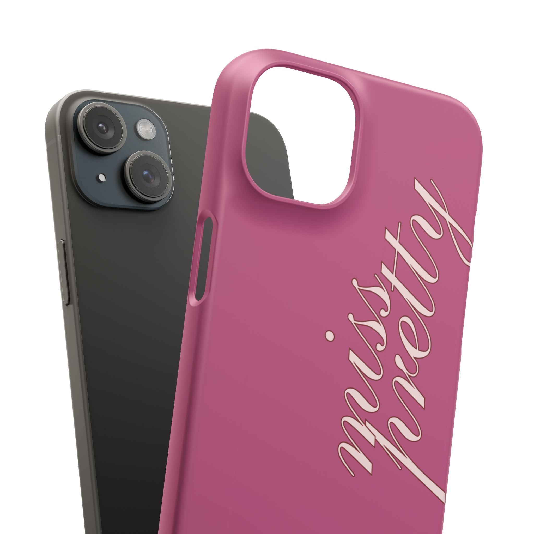 Pink “Miss Pretty” Phone Case, Feminine Protective iPhone Cover