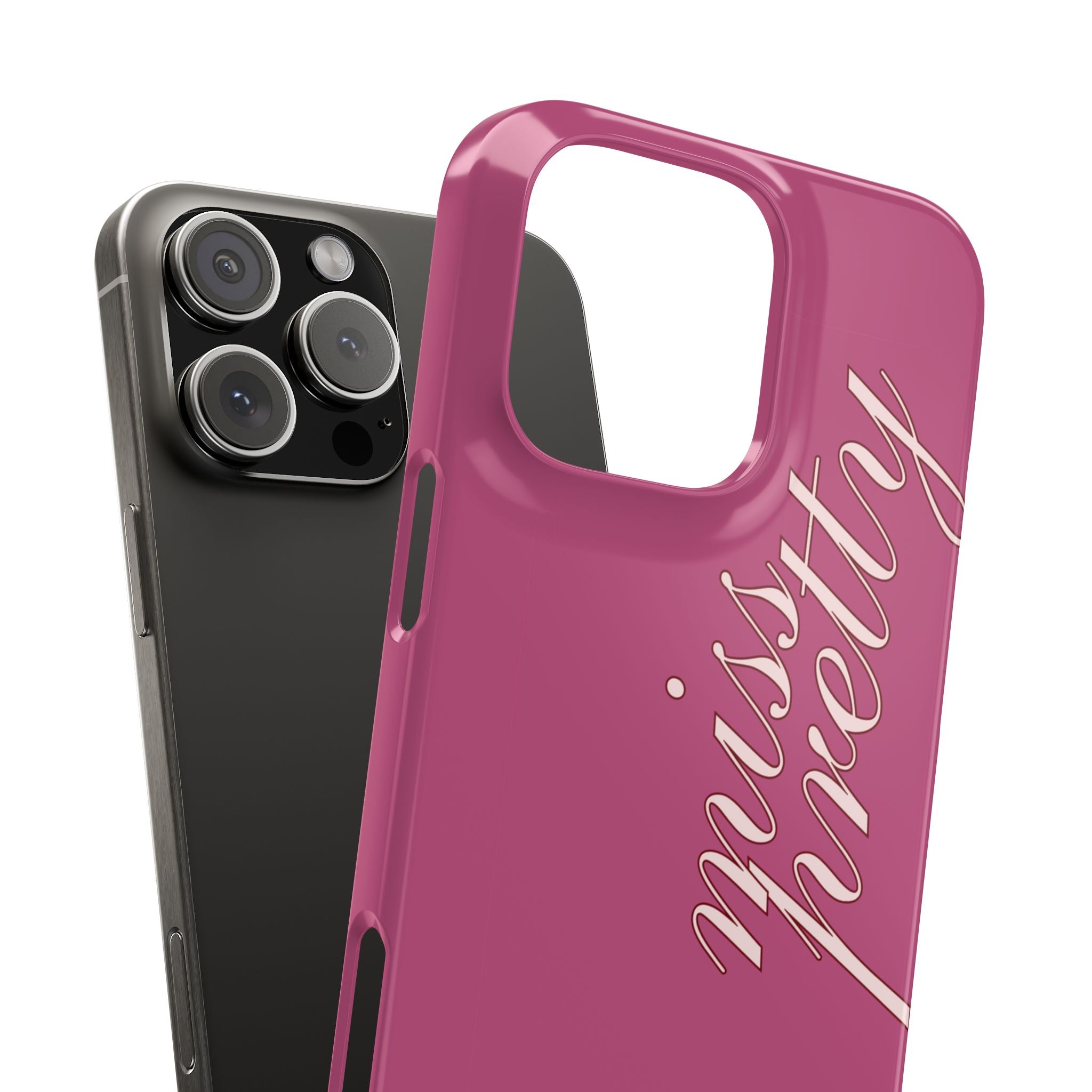 Pink “Miss Pretty” Phone Case, Feminine Protective iPhone Cover