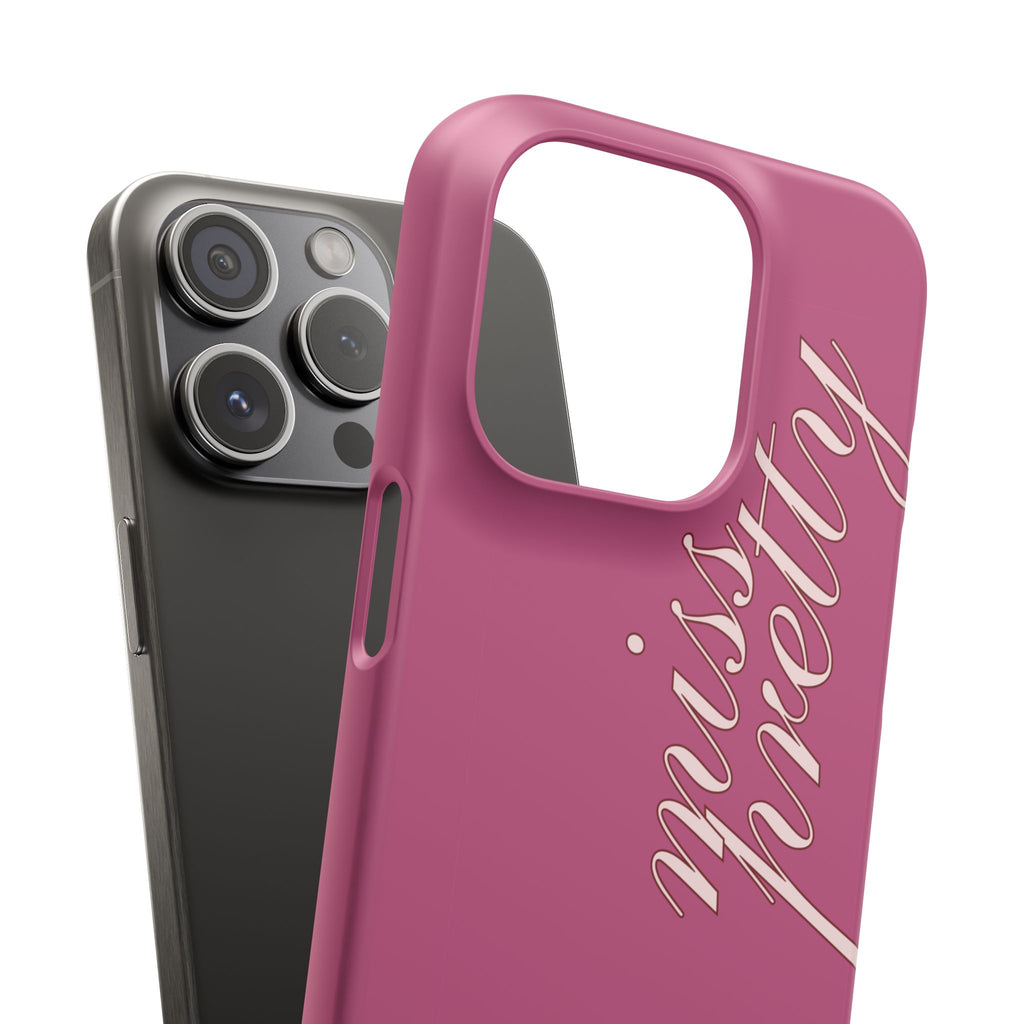 Pink “Miss Pretty” Phone Case, Feminine Protective iPhone Cover
