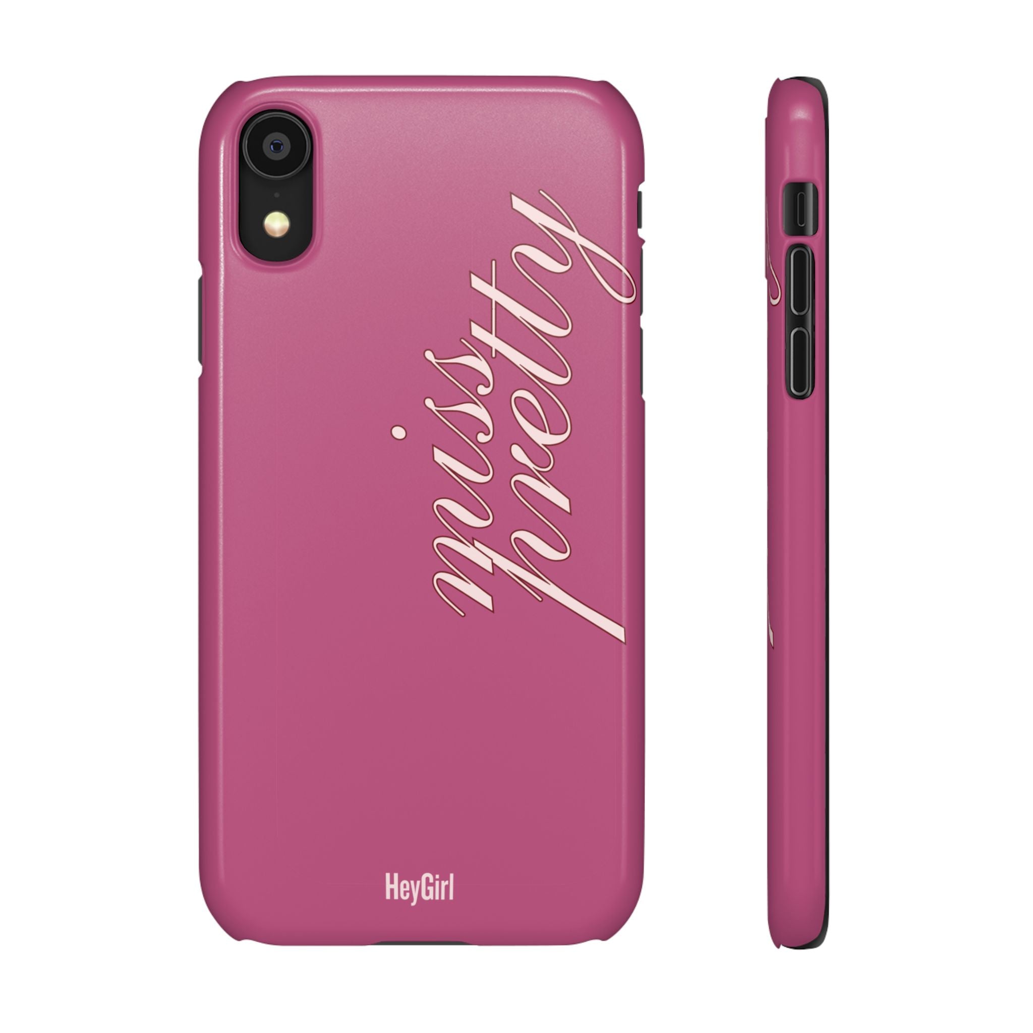Pink “Miss Pretty” Phone Case, Feminine Protective iPhone Cover