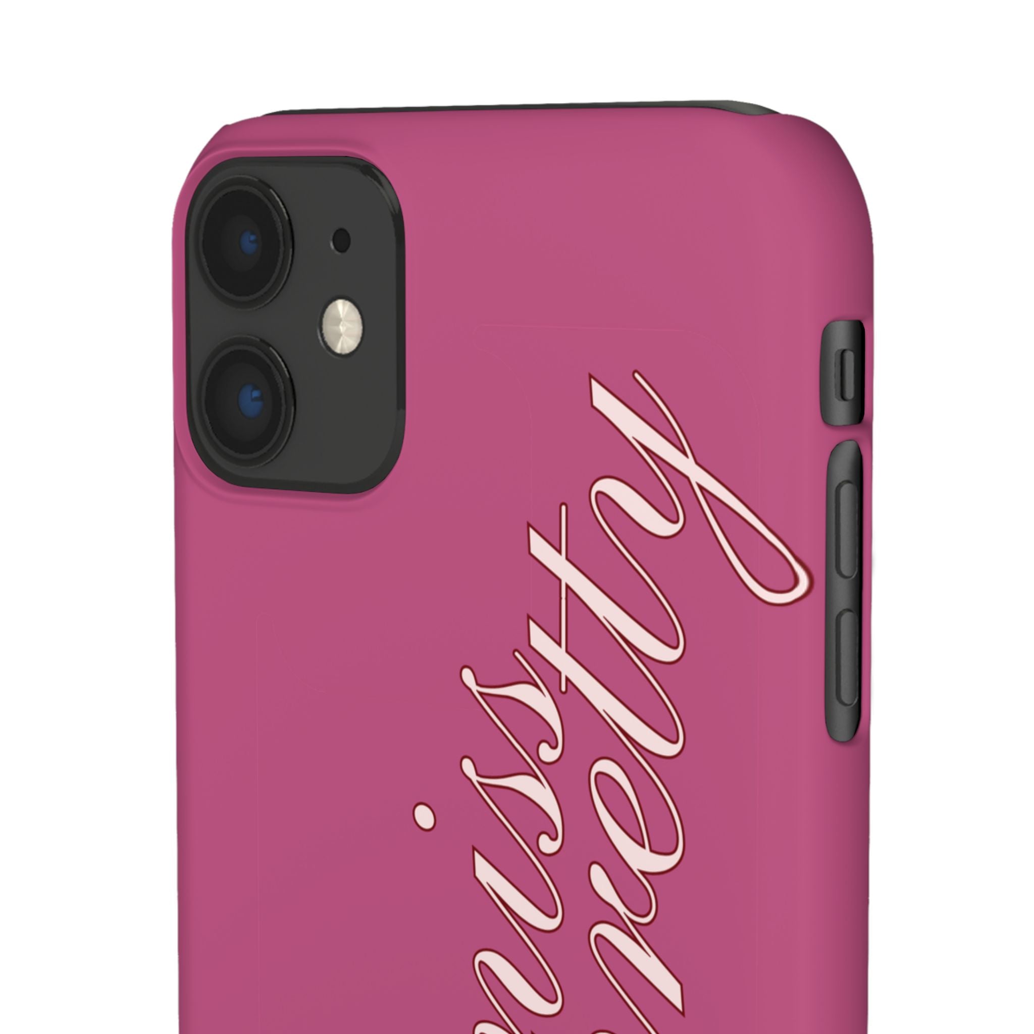 Pink “Miss Pretty” Phone Case, Feminine Protective iPhone Cover