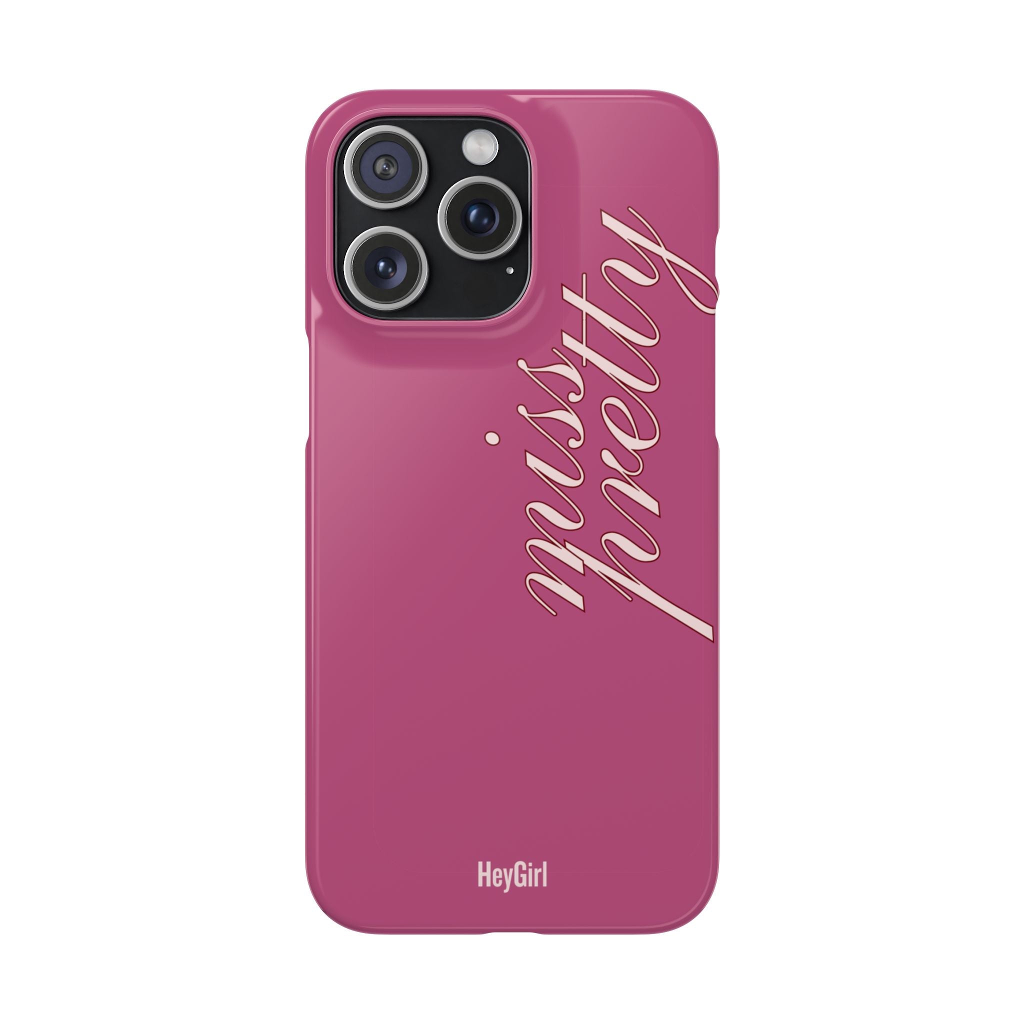 Pink “Miss Pretty” Phone Case, Feminine Protective iPhone Cover