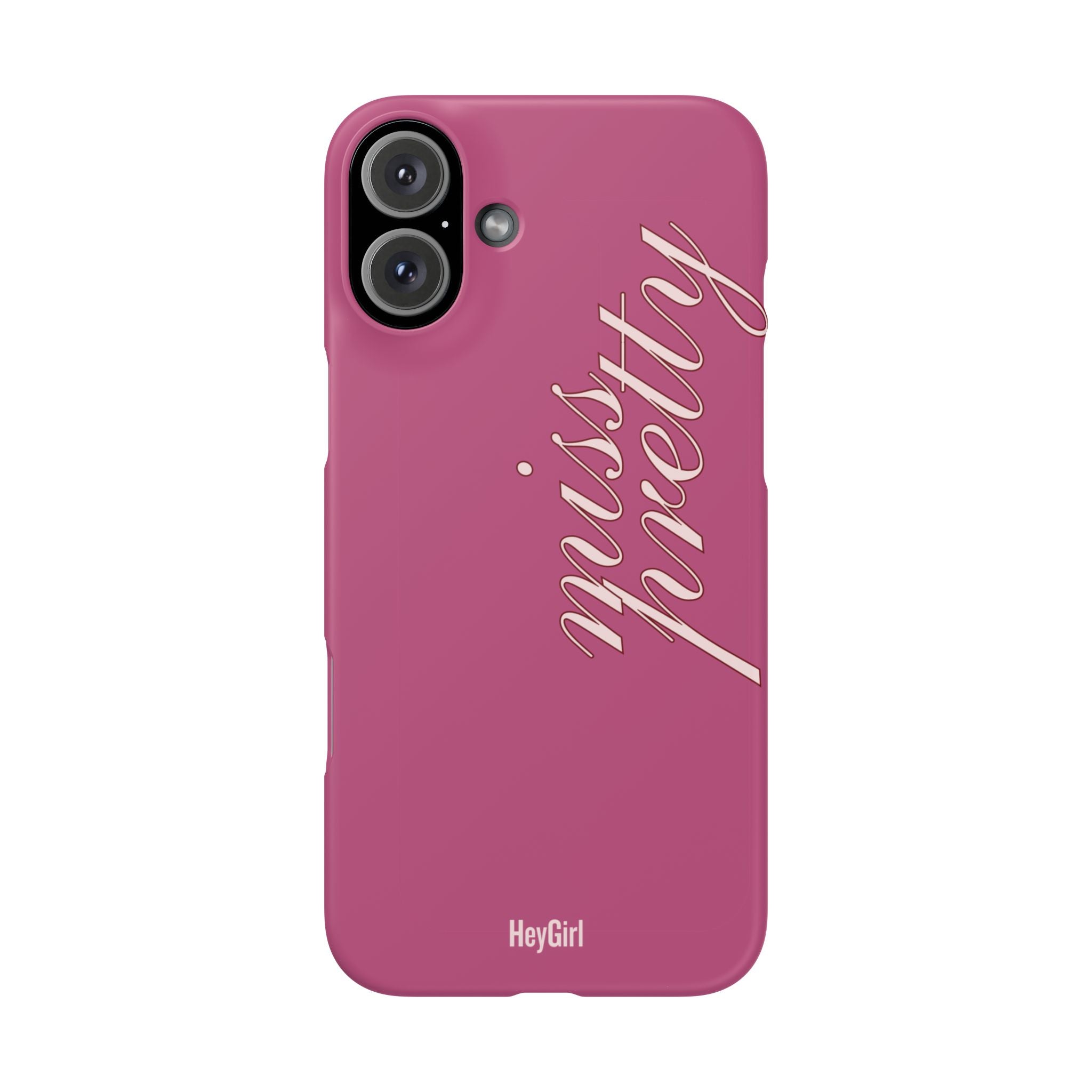 Pink “Miss Pretty” Phone Case, Feminine Protective iPhone Cover