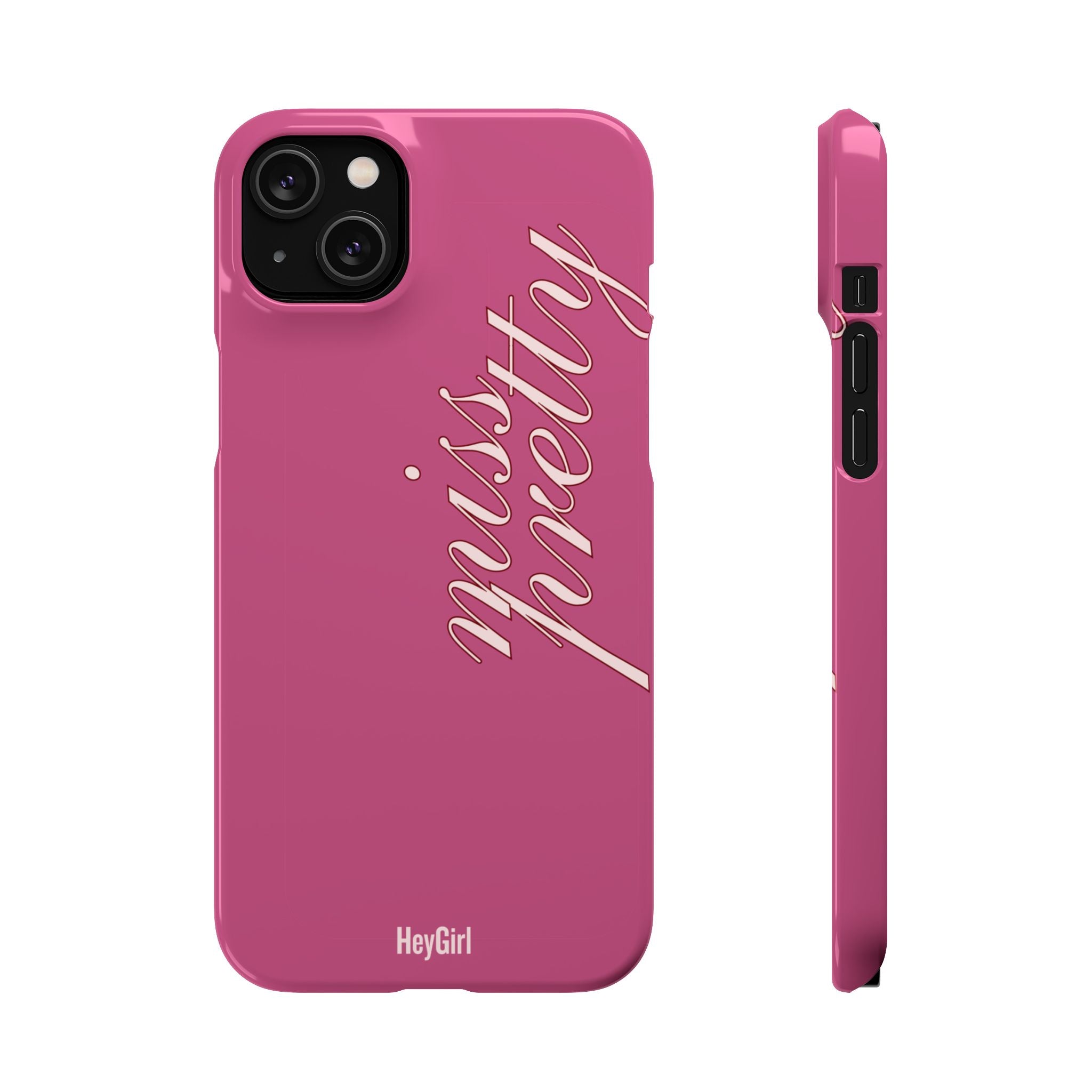 Pink “Miss Pretty” Phone Case, Feminine Protective iPhone Cover