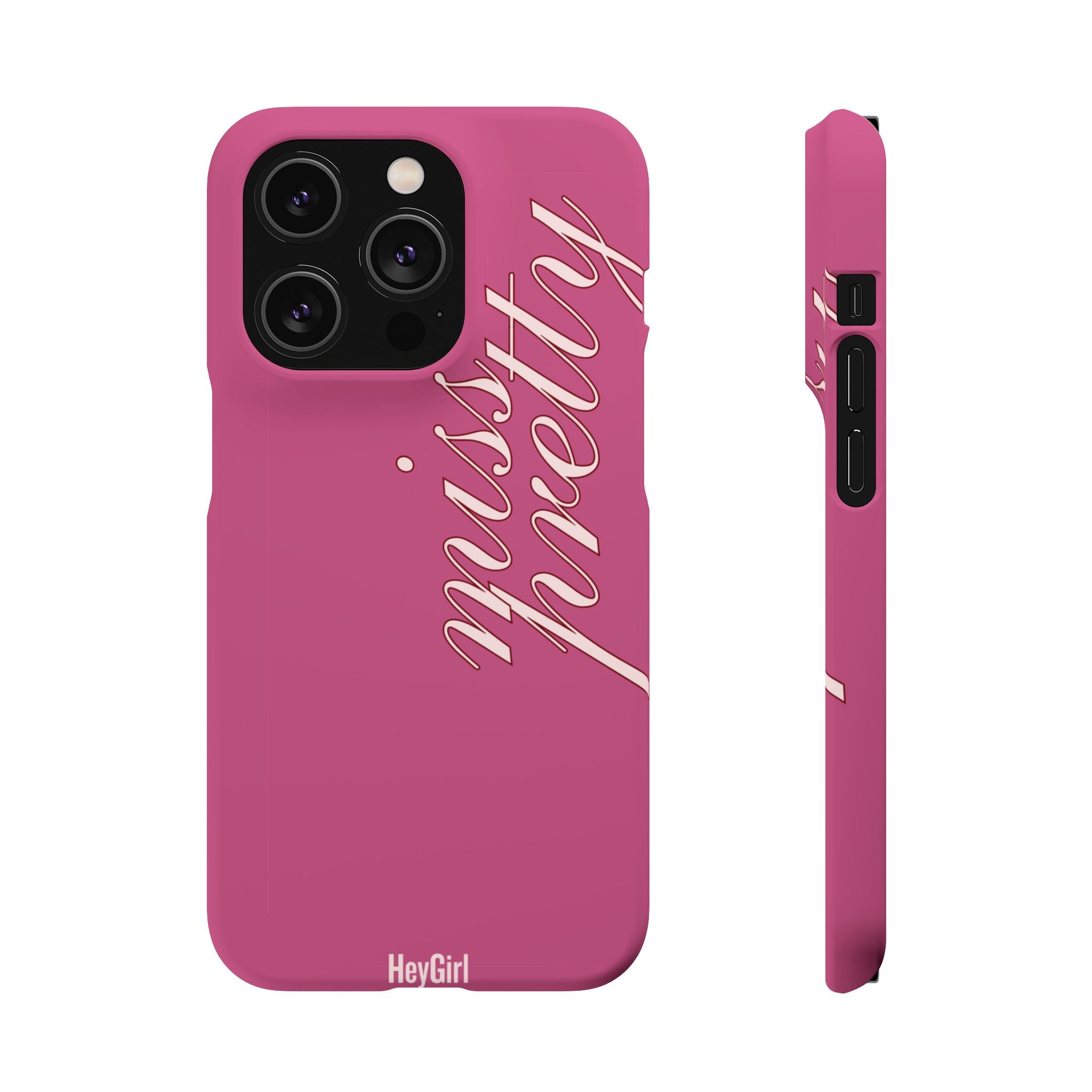 Pink “Miss Pretty” Phone Case, Feminine Protective iPhone Cover