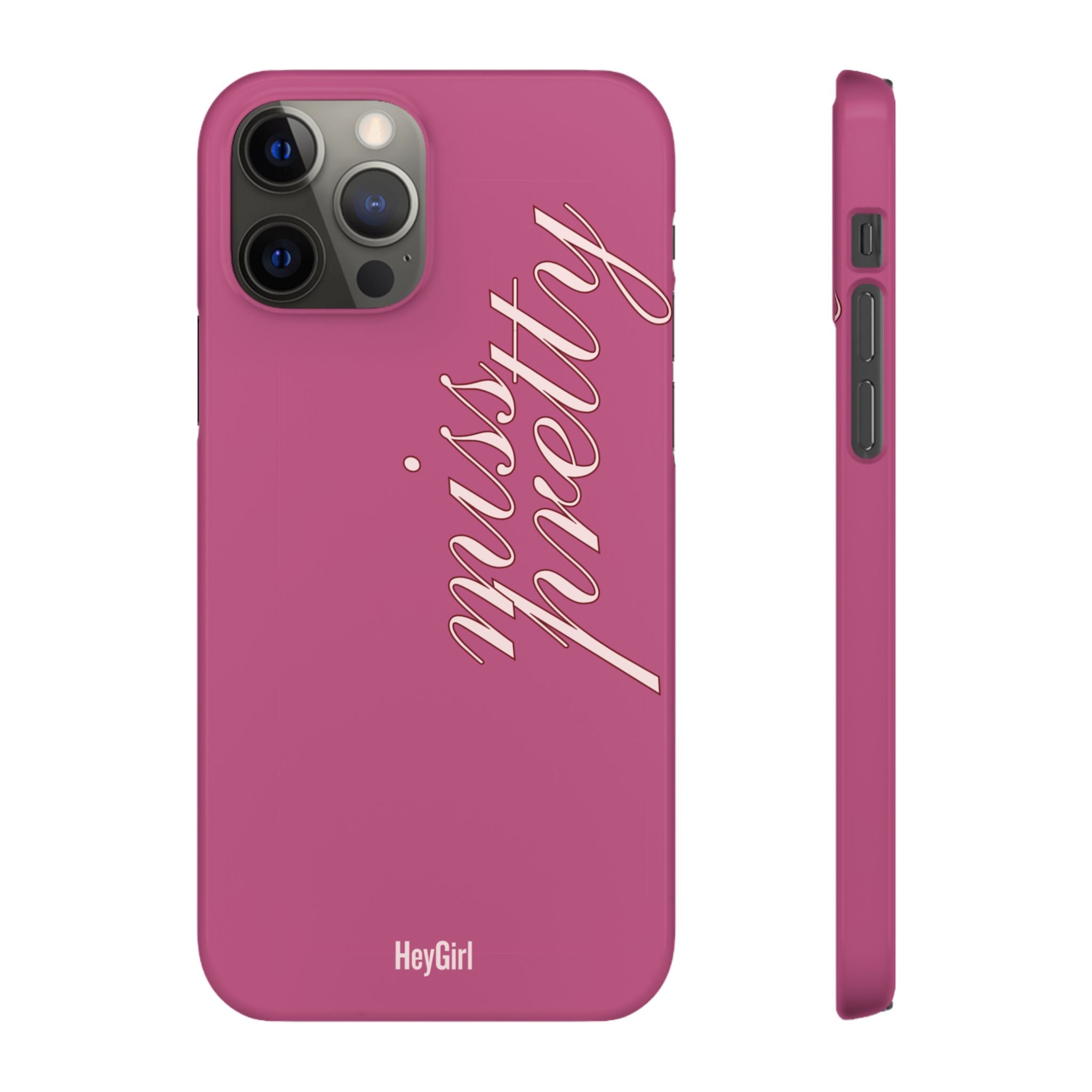 Pink “Miss Pretty” Phone Case, Feminine Protective iPhone Cover